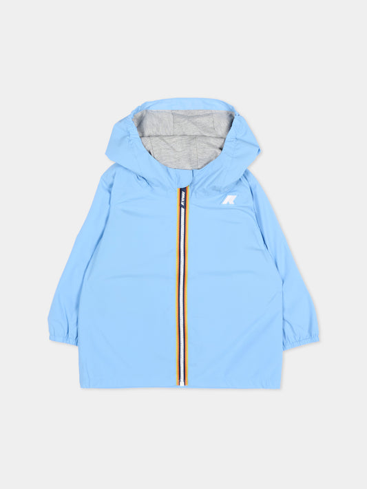 Giacca a vento celeste Jack Stretch per neonato con logo,K-way,K4136IW 356