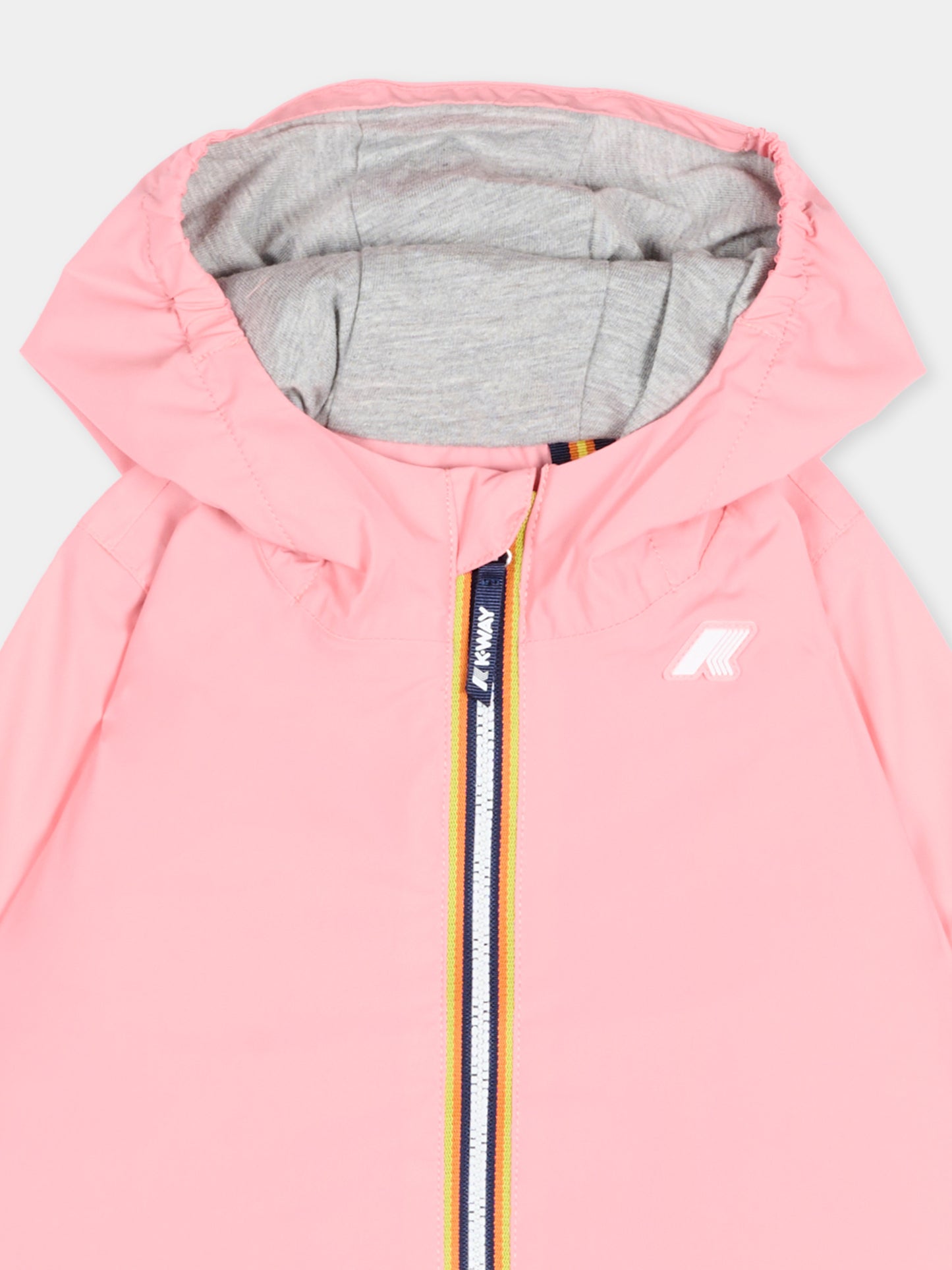 Giacca a vento rosa Jack Stretch per neonata con logo,K-way,K4136IW Q28