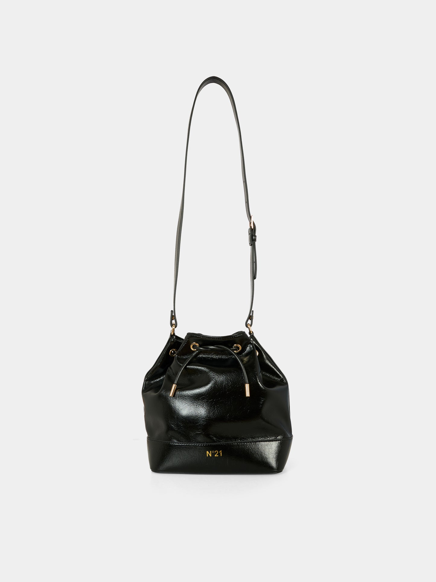 Borsa nera per bambina con logo,N°21 Kids,N2104Q N0246 0N900