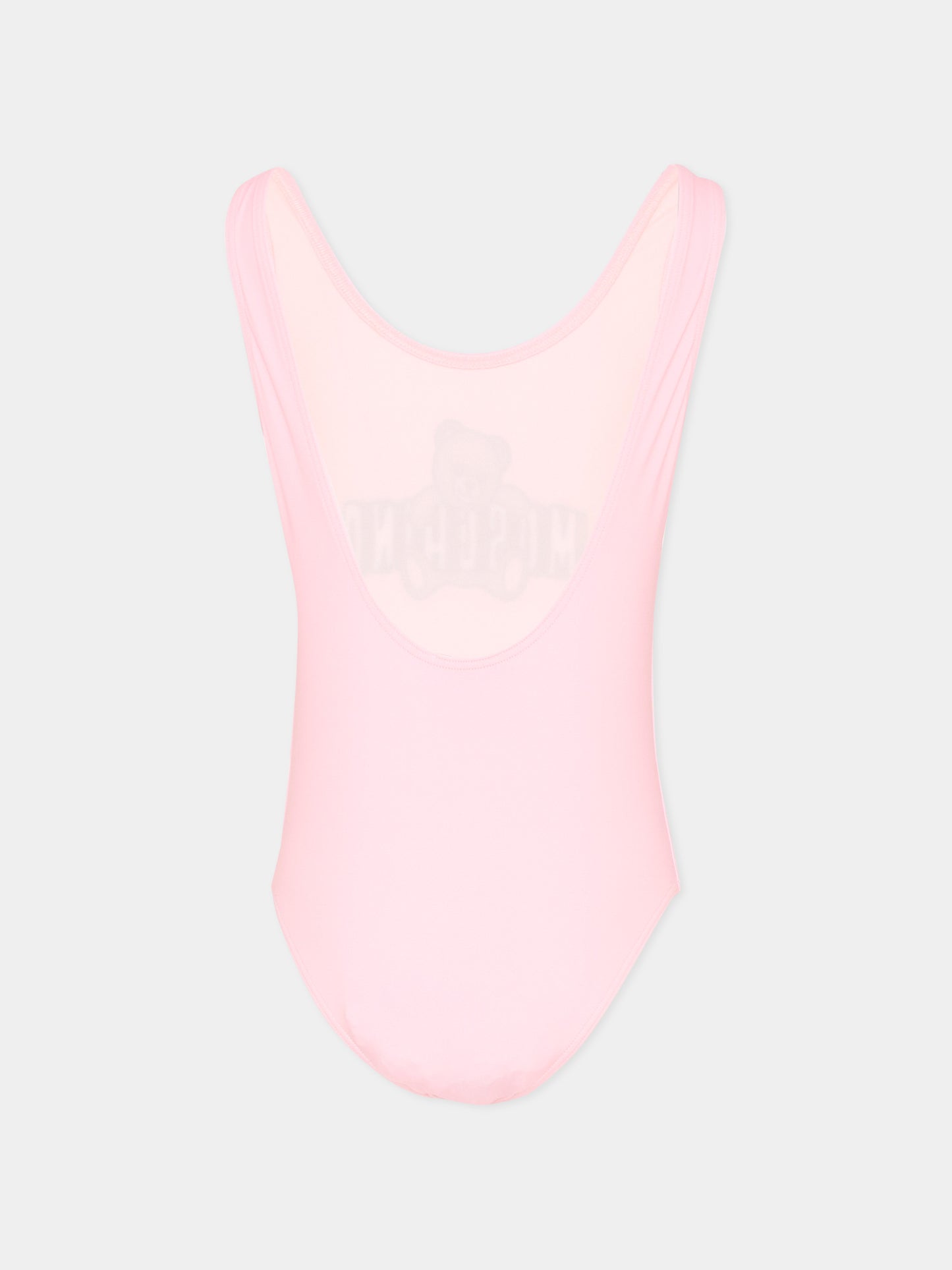 Costume intero rosa per bambina con teddy bear,Moschino Kids,H2L00B LKA11 50209