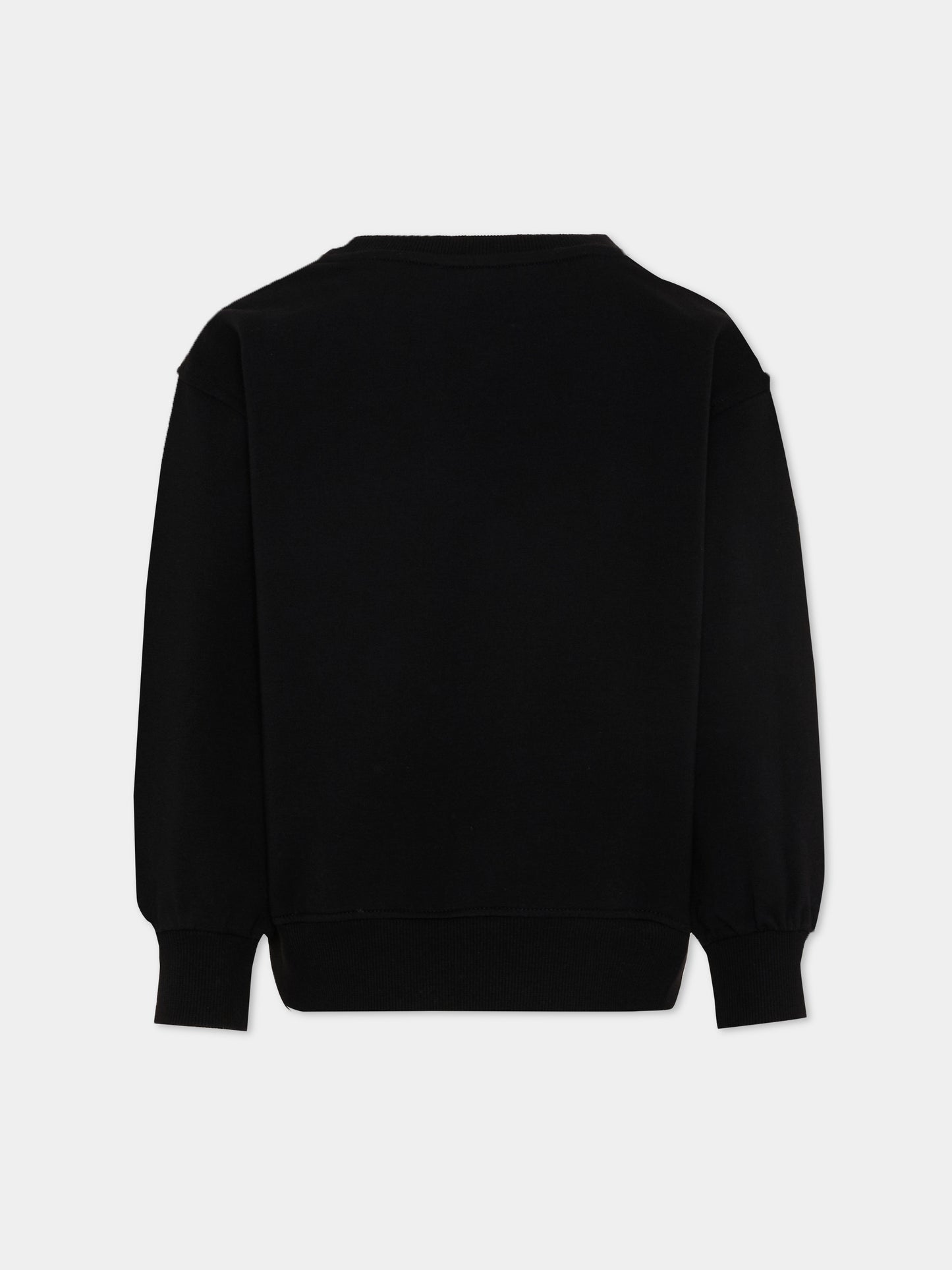 Felpa nera per bambina con Teddy Bear,Moschino Kids,HDF06O LDA25 60100