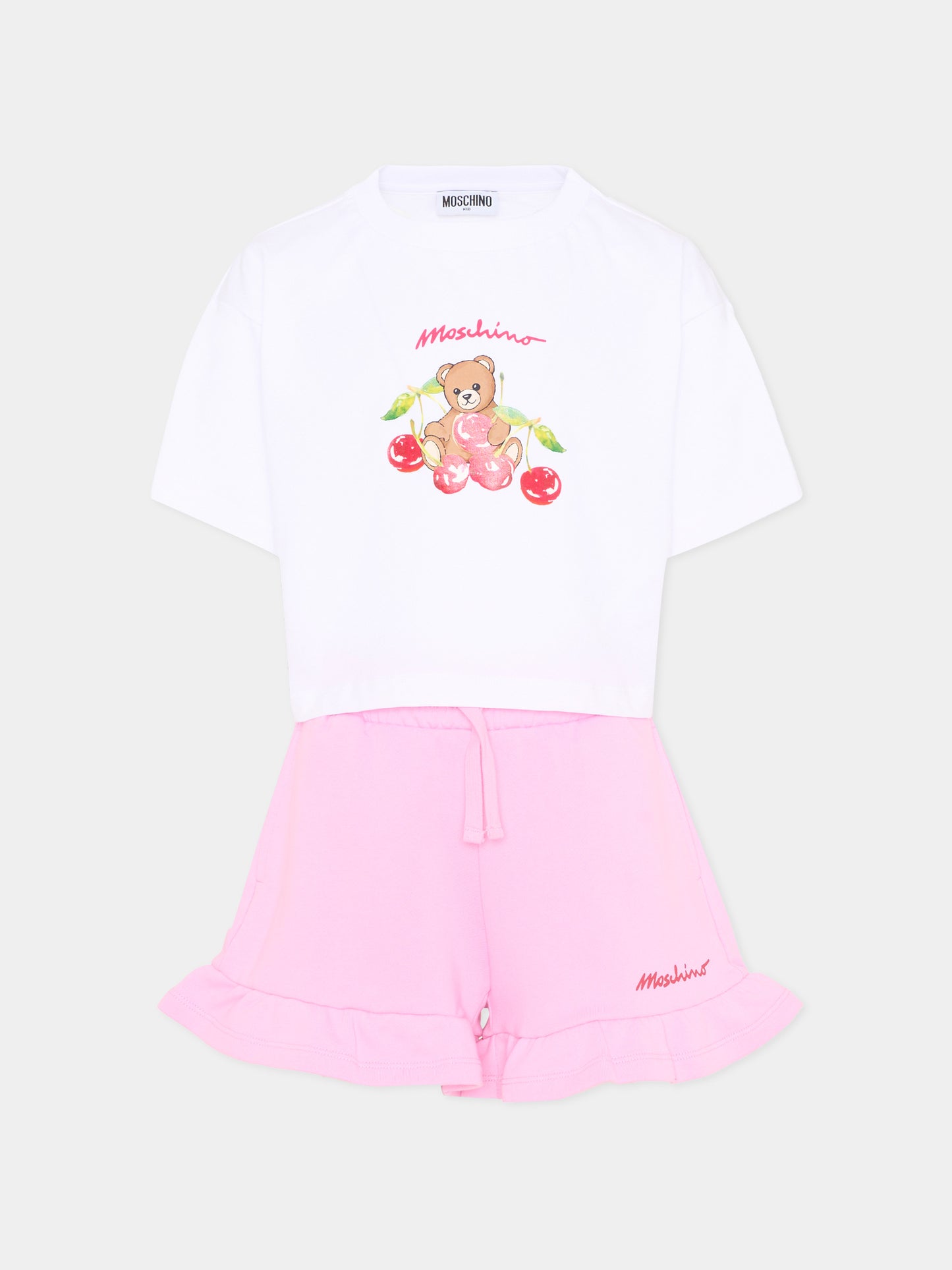 Completo sportivo multicolor per bambina con Teddy Bear,Moschino Kids,HDG01N LCA52 84298