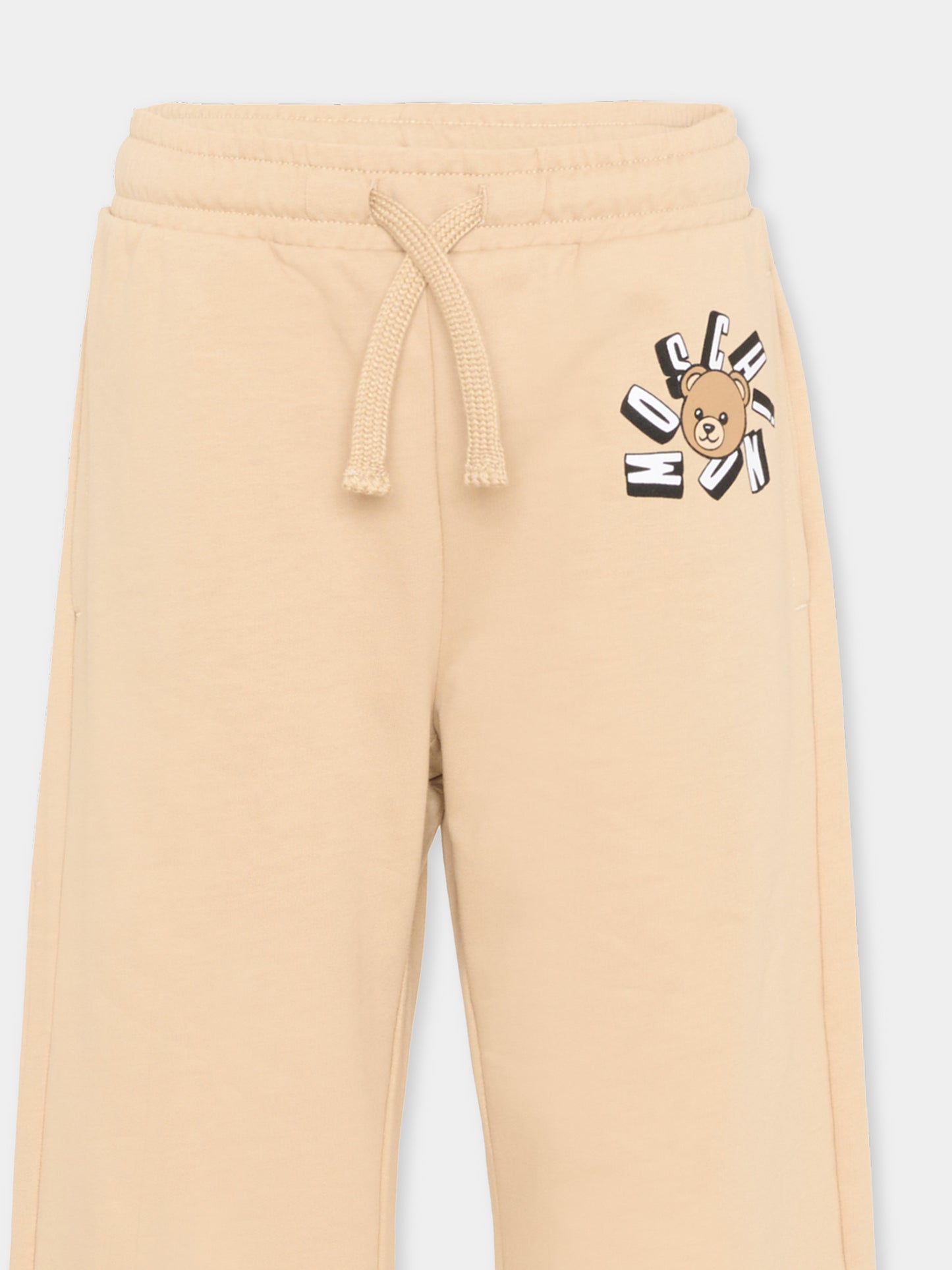 Pantaloni sportivi beige per bambina Teddy Bear,Moschino Kids,HDP06Z LCA19 20829