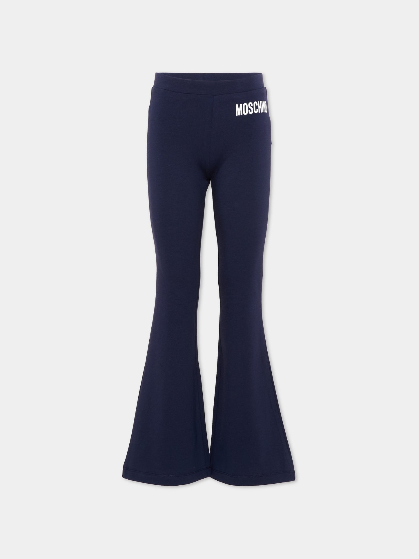 Pantaloni sportivi blu per bambina con logo,Moschino Kids,HDP076 LBA00 40016