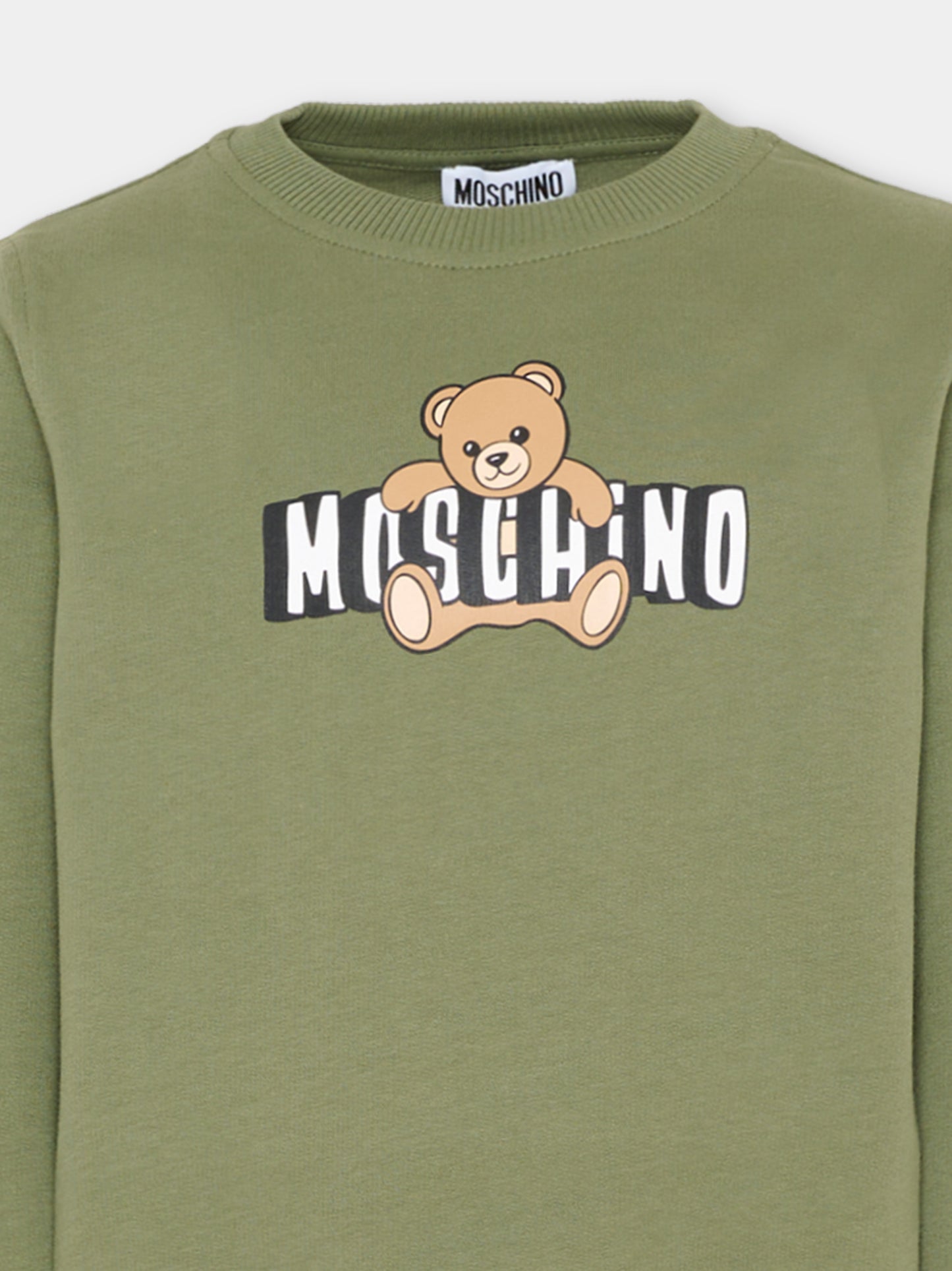 Completo sportivo verde per bambino con Teddy Bear,Moschino Kids,HPK03E LCA19 30037