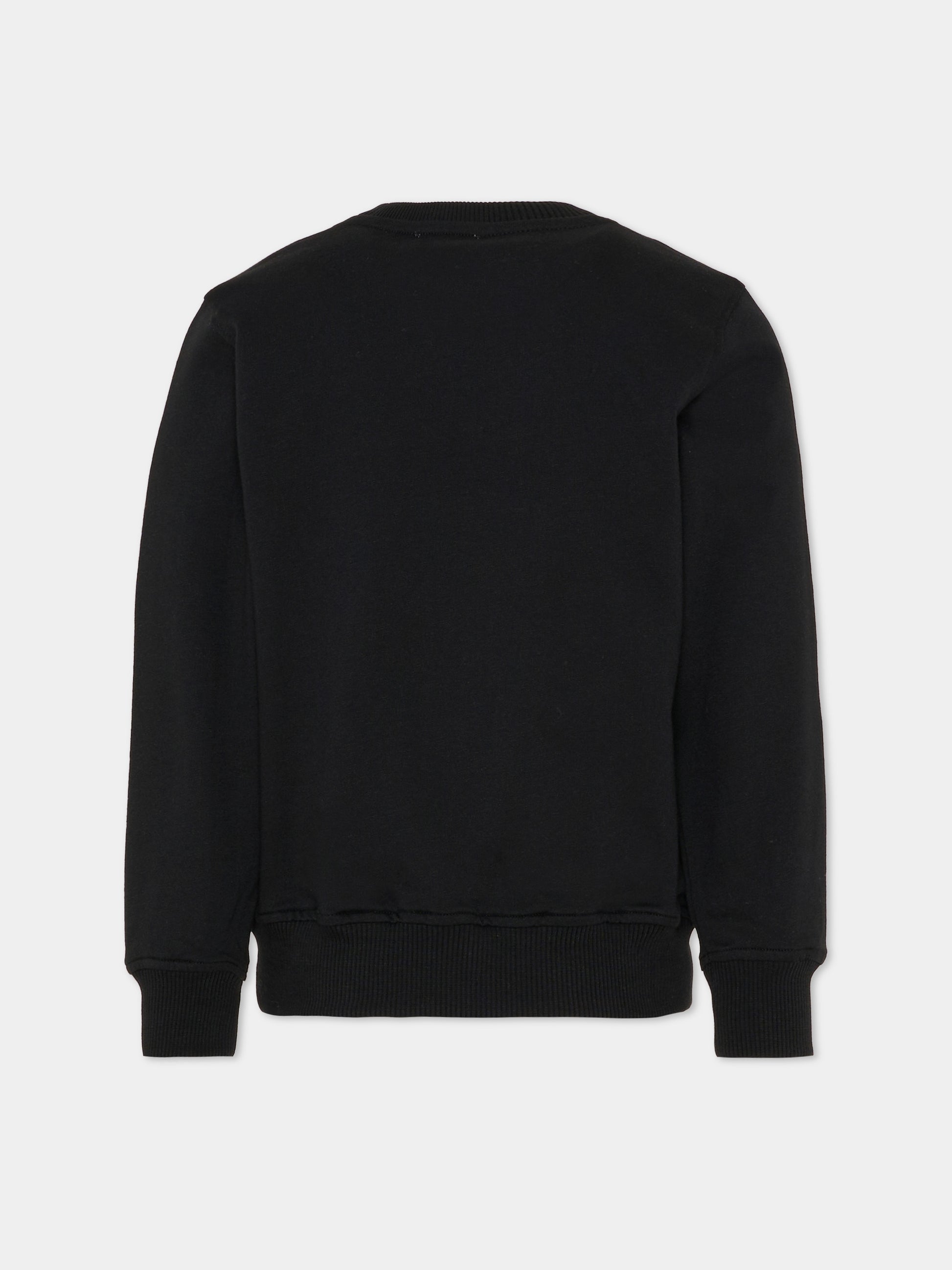 Felpa nera per bambini con Teddy Bear,Moschino Kids,HUF09U LCA19 60100