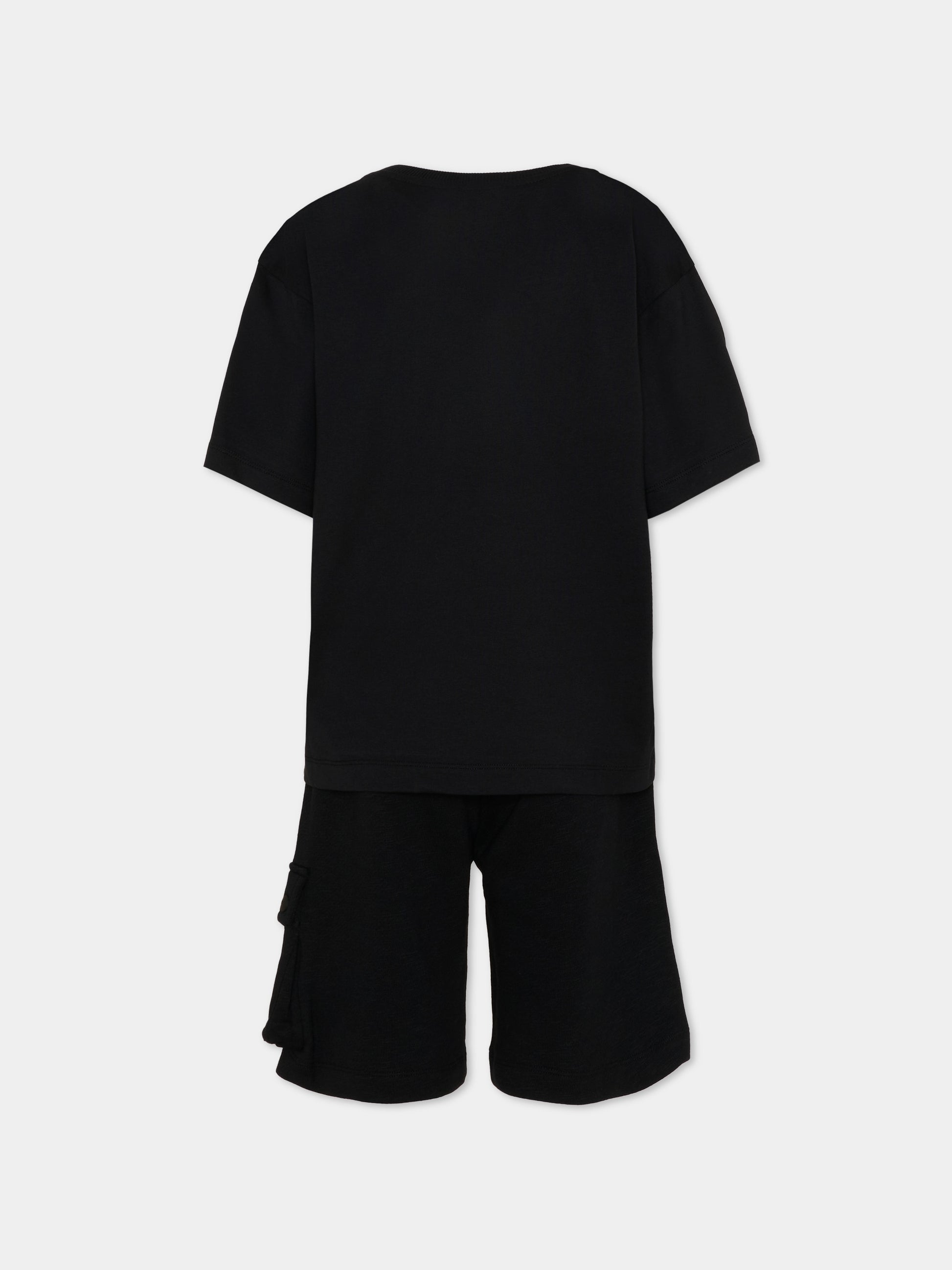 Completo sportivo nero per bambini con Teddy Bear,Moschino Kids,HUG00W LCA88 60100