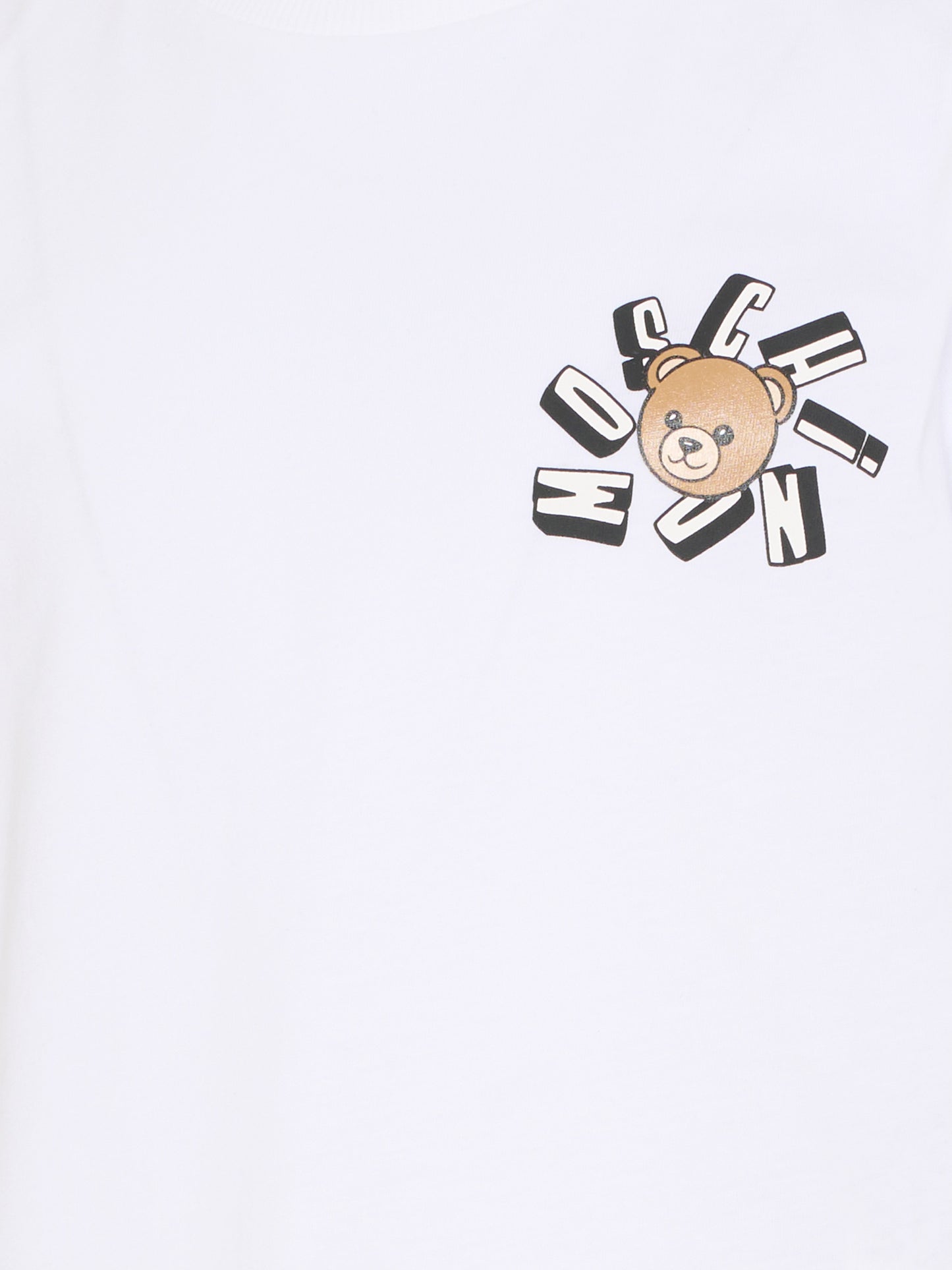 T-shirt bianca per bambini con Teddy Bear,Moschino Kids,HUM05O LAA03 10101
