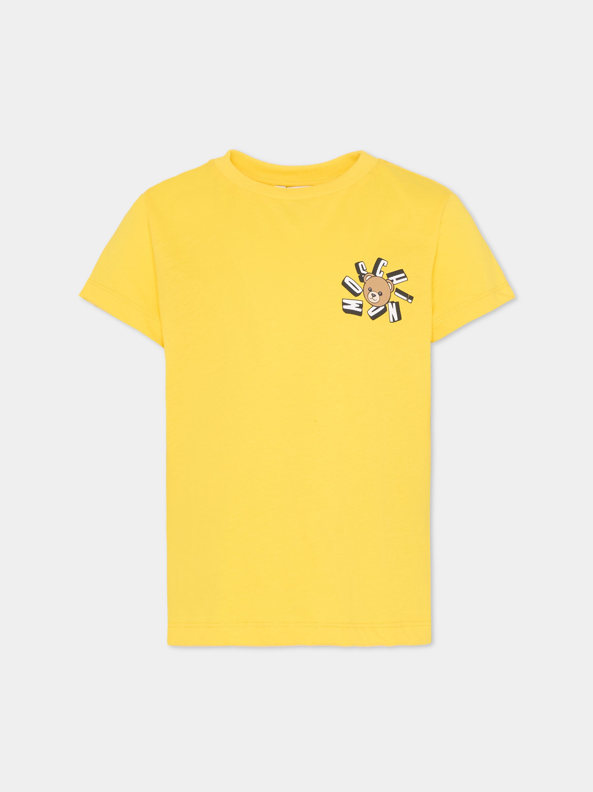 T-shirt gialla per bambini con Teddy Bear,Moschino Kids,HUM05O LAA03 50577