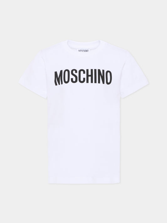 T-shirt bianca per bambini con Teddy Bear,Moschino Kids,HUM05U LBA10 10101