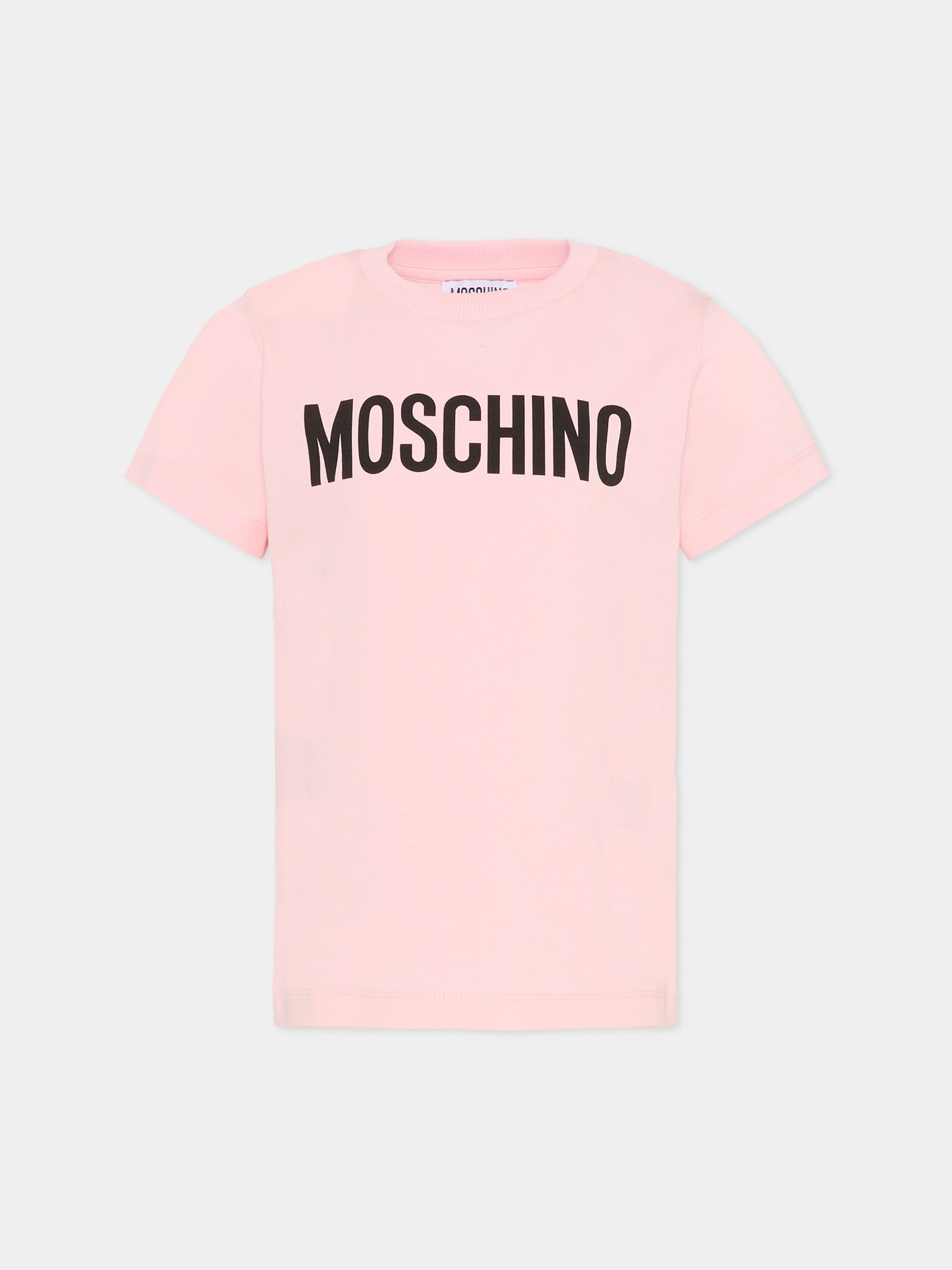 T-shirt rosa per bambina con Teddy Bear,Moschino Kids,HUM05U LBA10 50209