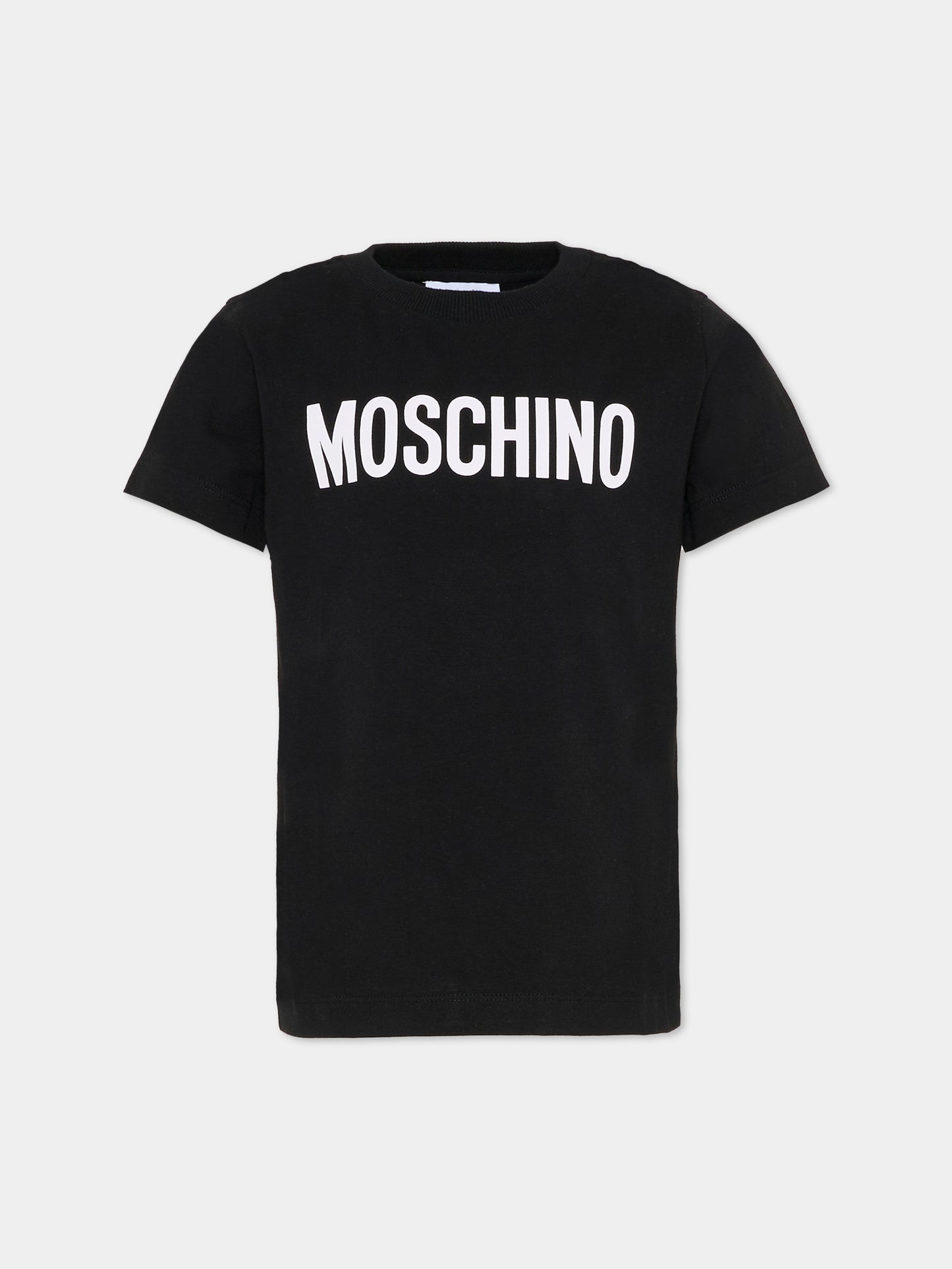 T-shirt nera per bambini con Teddy Bear,Moschino Kids,HUM05U LBA10 60100