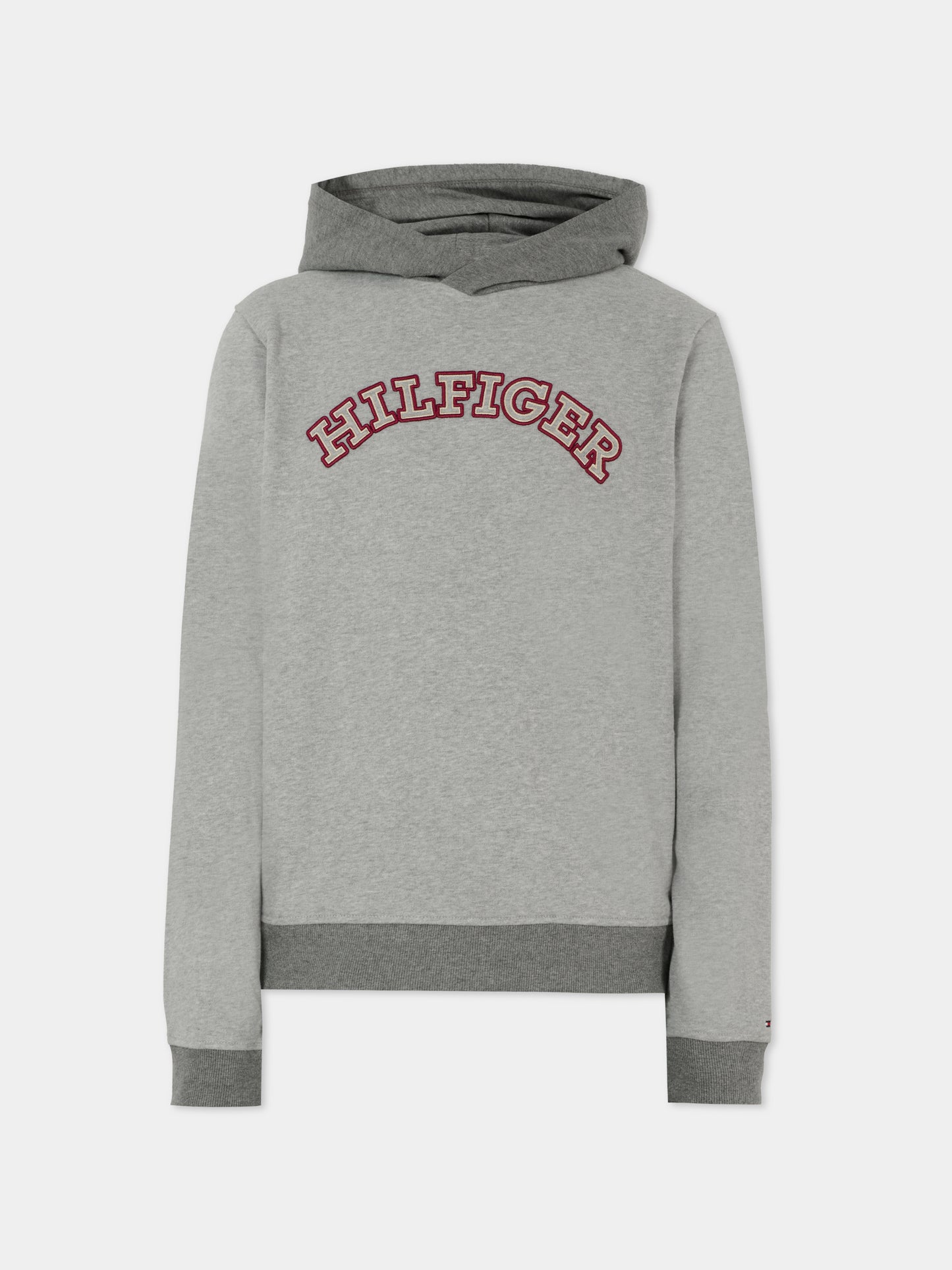 Felpa grigia per bambini con logo ricamato,Tommy Hilfiger Junior,KB0KB09190 P1A