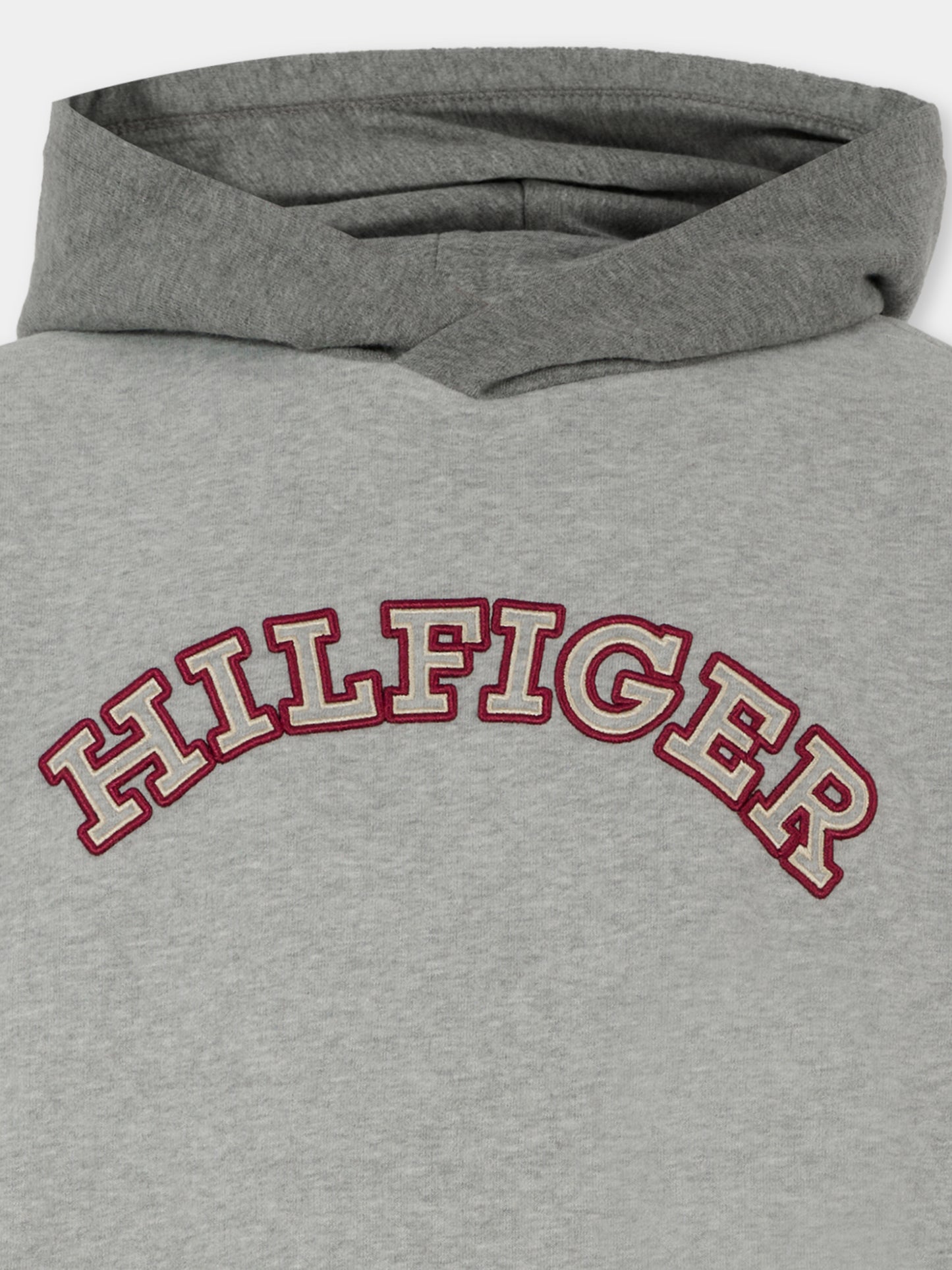 Felpa grigia per bambini con logo ricamato,Tommy Hilfiger Junior,KB0KB09190 P1A