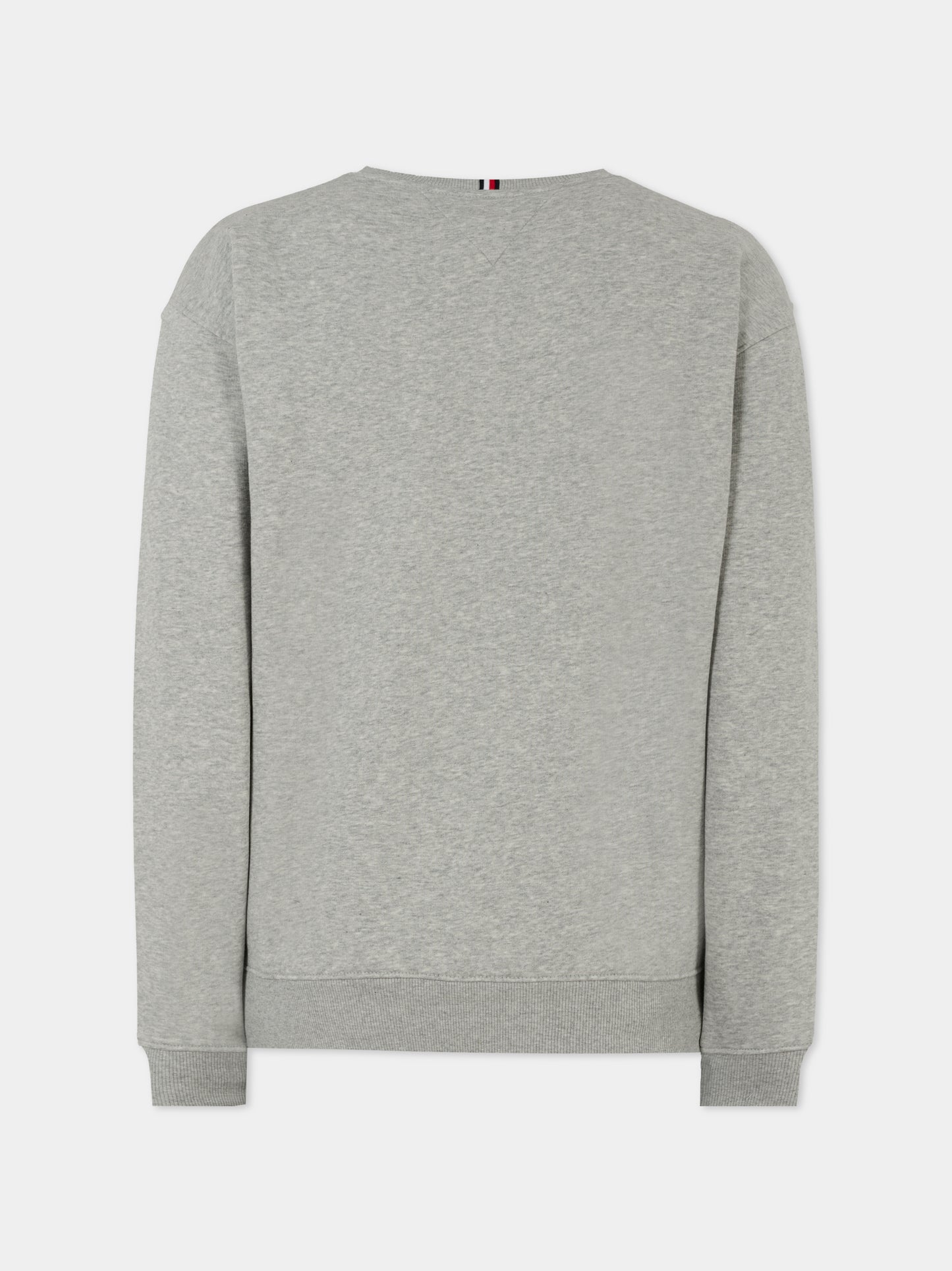 Felpa grigia per bambini con bandierina,Tommy Hilfiger Junior,KS0KS00448 P1A