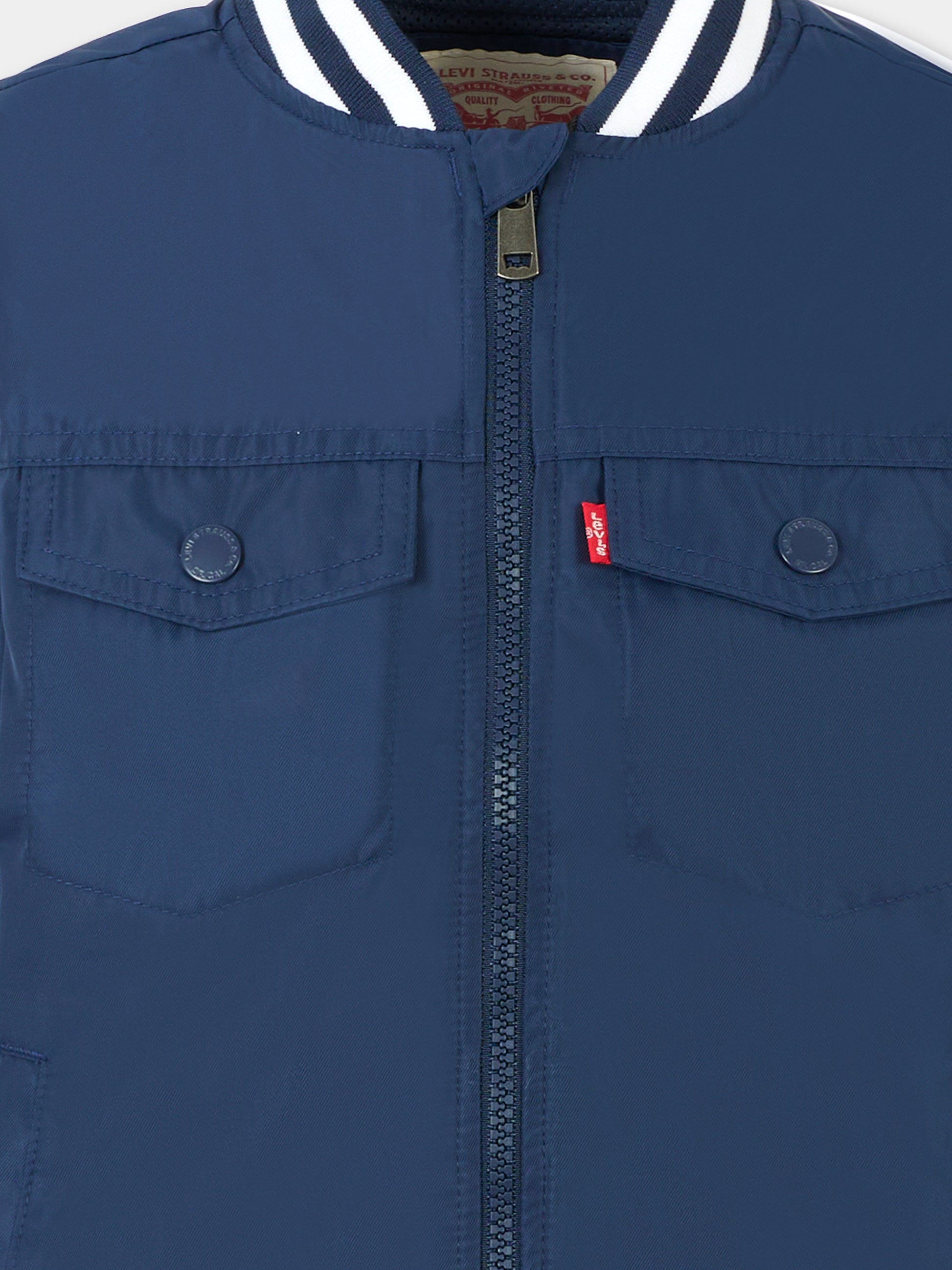 Bomber blu per bambino con logo,Levi's Kids,9EM726 C8D