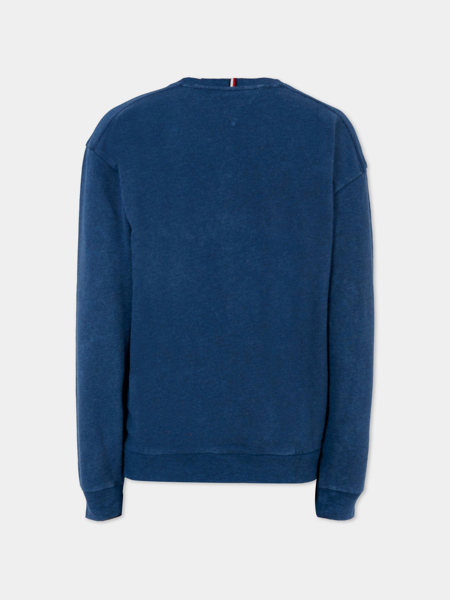 Felpa blu per bambino con logo ricamato,Tommy Hilfiger Junior,KB0KB09311 1CD