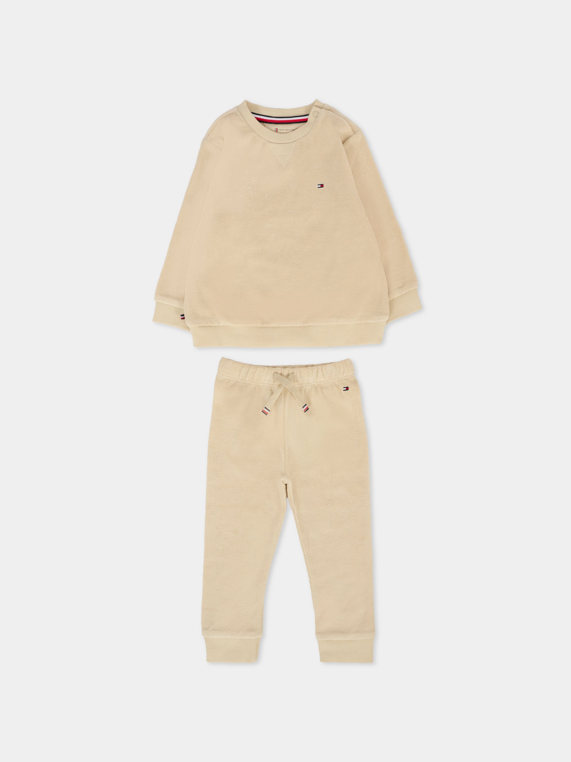 Completo beige per neonati con badierina,Tommy Hilfiger Junior,KN0KN01980 ACI