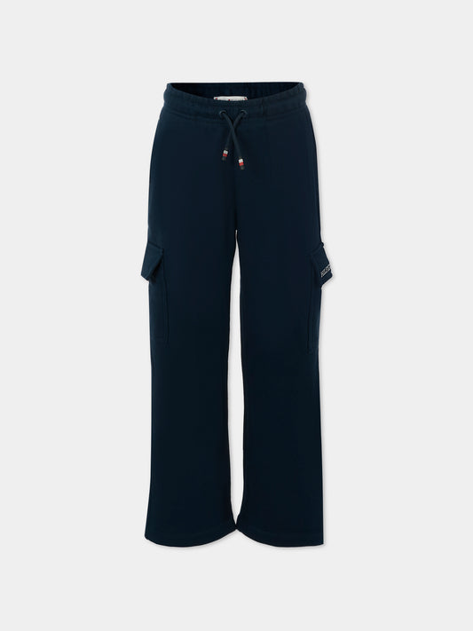 Pantaloni blu per bambino con logo,Tommy Hilfiger Junior,KS0KS00622 C1G