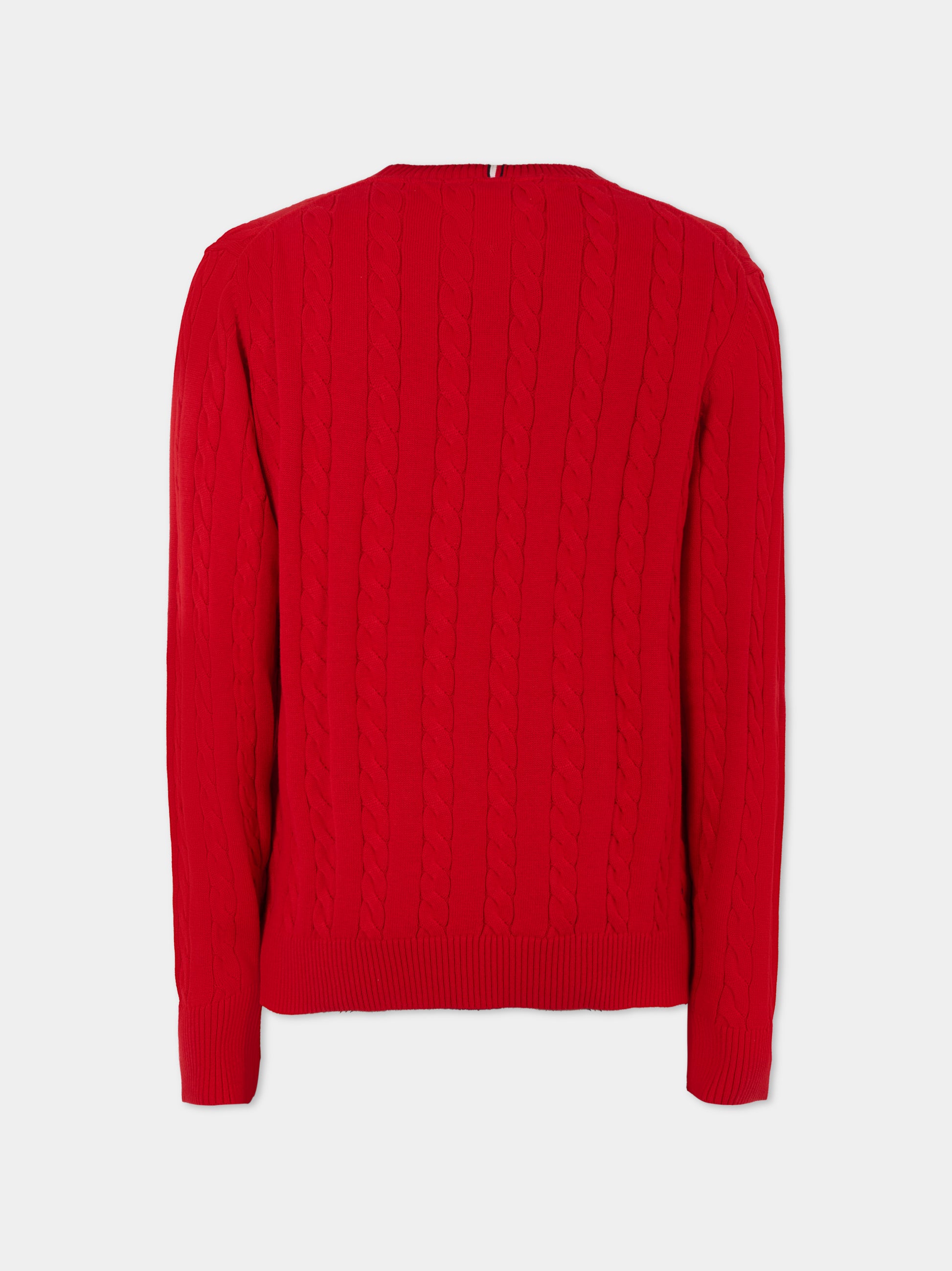 Maglione rosso per bambino con bandierina,Tommy Hilfiger Junior,KB0KB09348 XLG