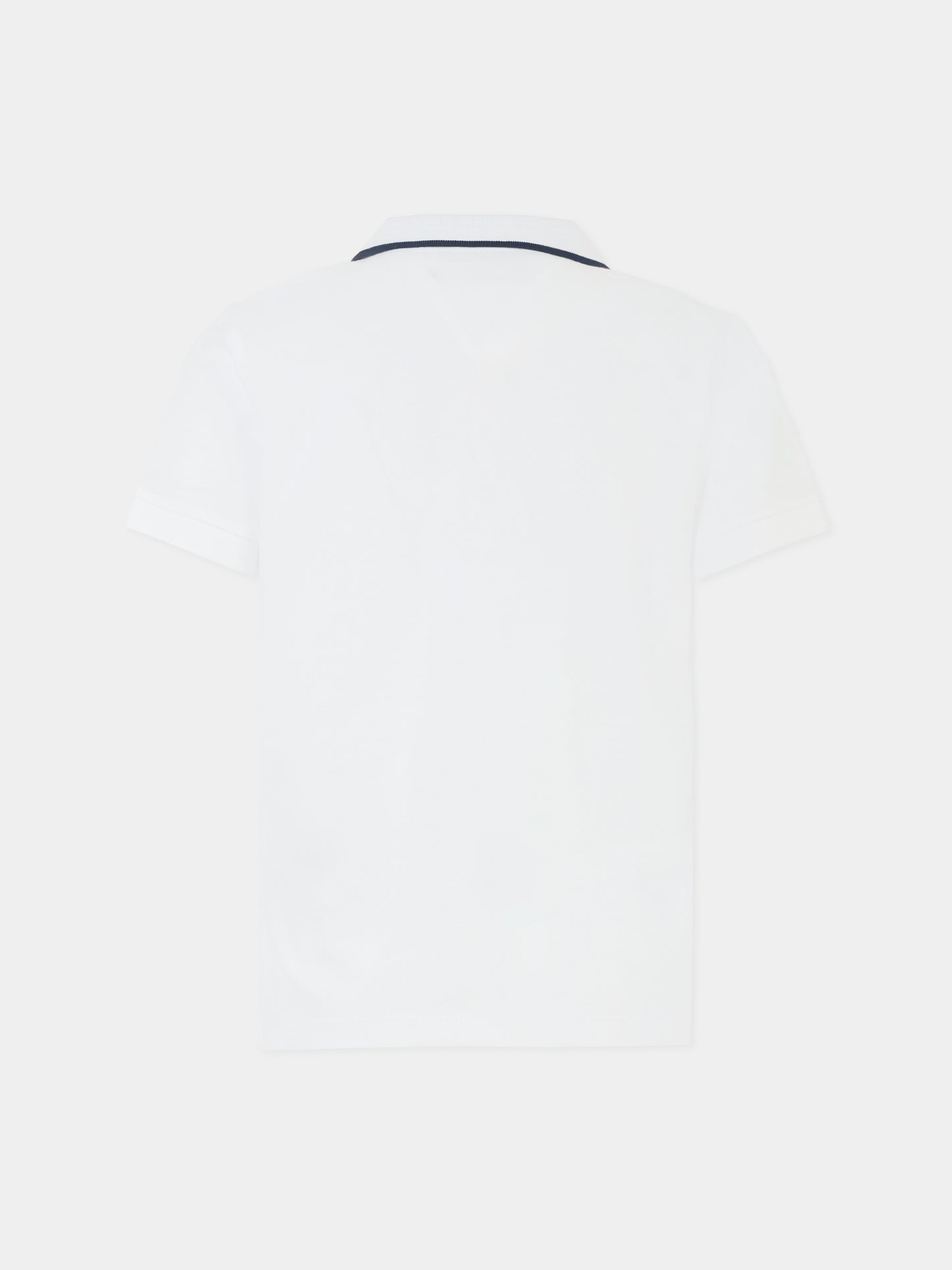 Polo bianca per bambino con logo ricamato,Tommy Hilfiger Junior,KB0KB09524 YBR