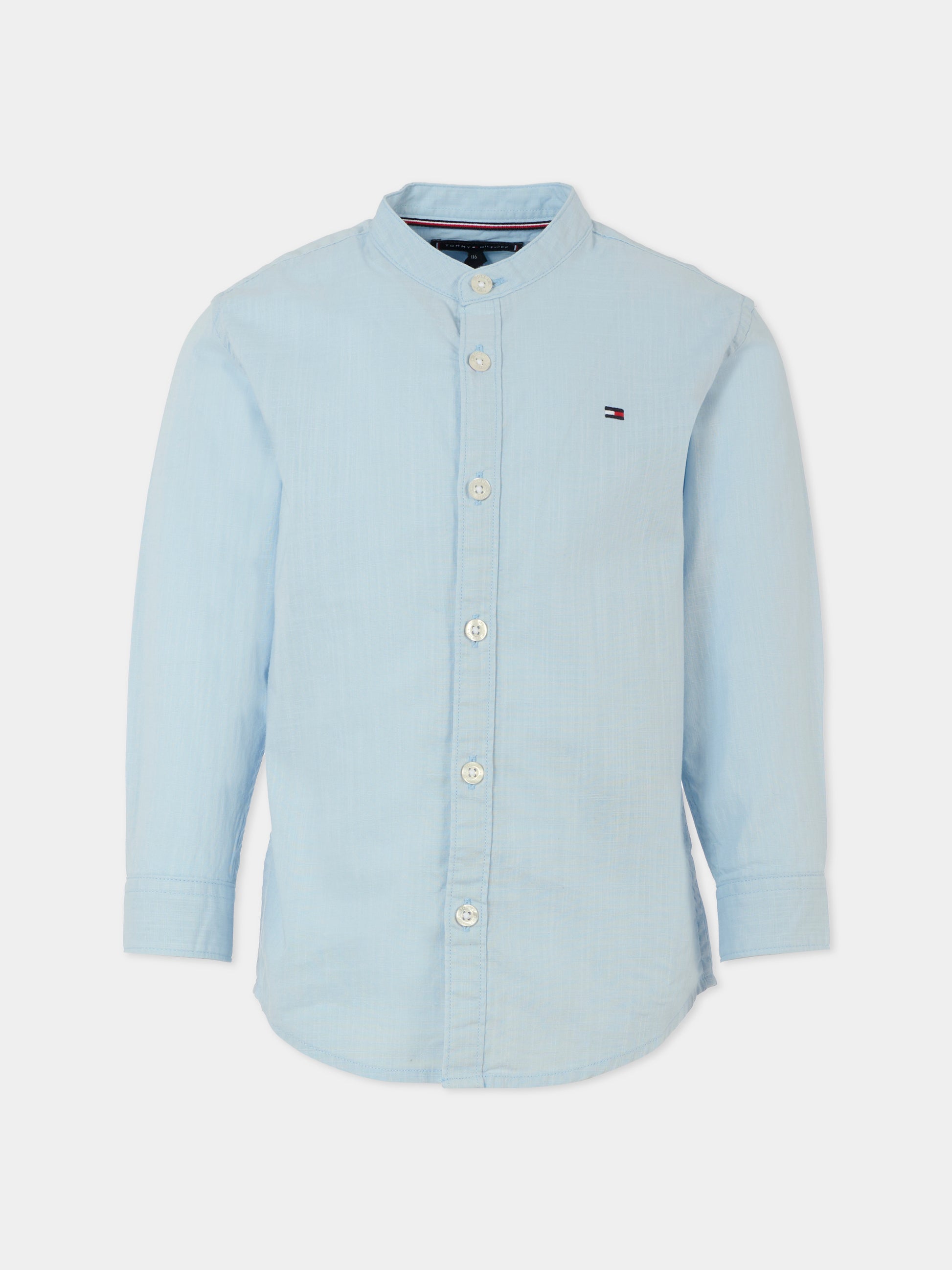 Camicia bianca per bambino con bandierina,Tommy Hilfiger Junior,KB0KB09557 C1O