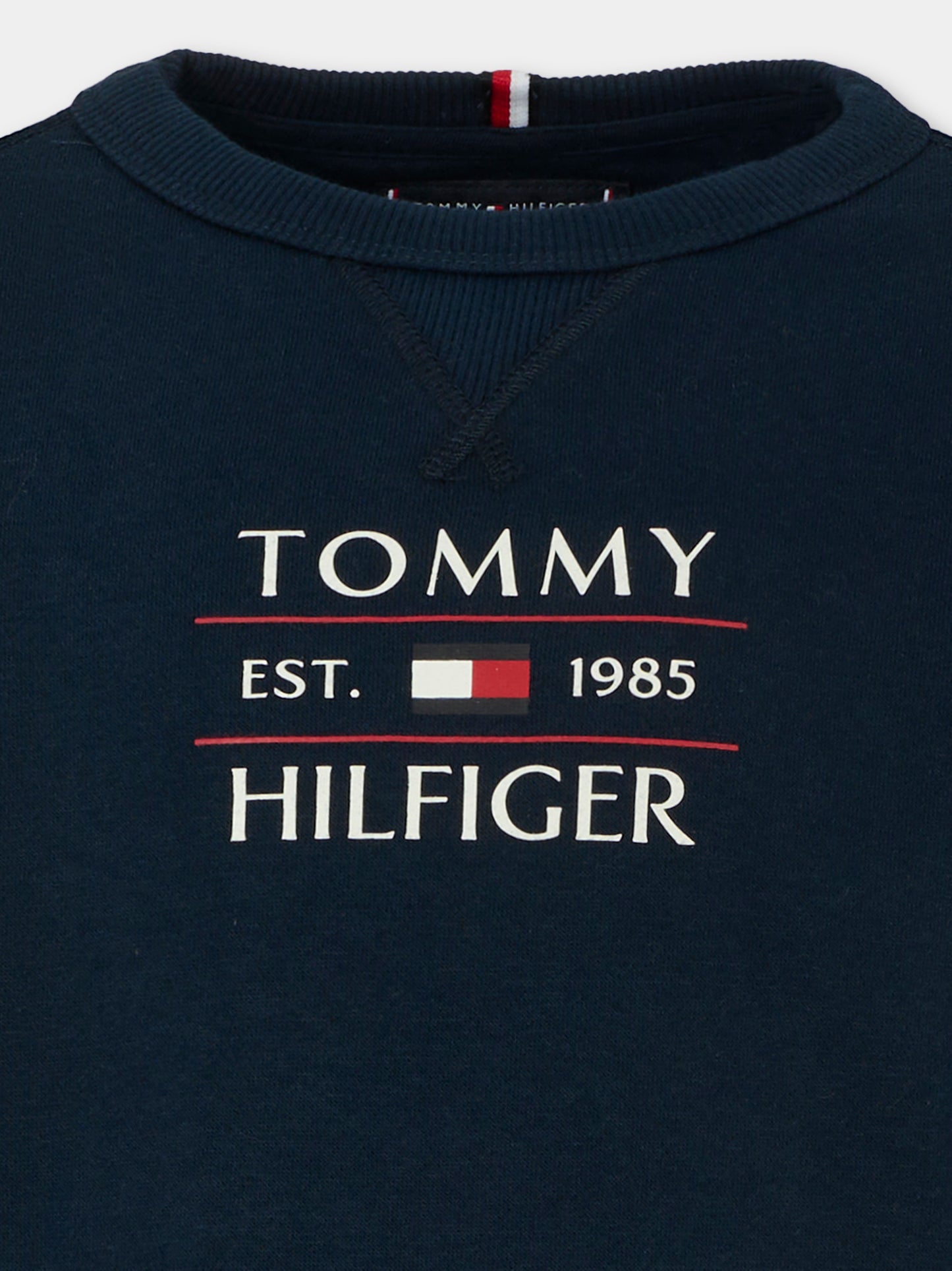 Felpa blu per bambino con logo,Tommy Hilfiger Junior,KB0KB09569 C1G
