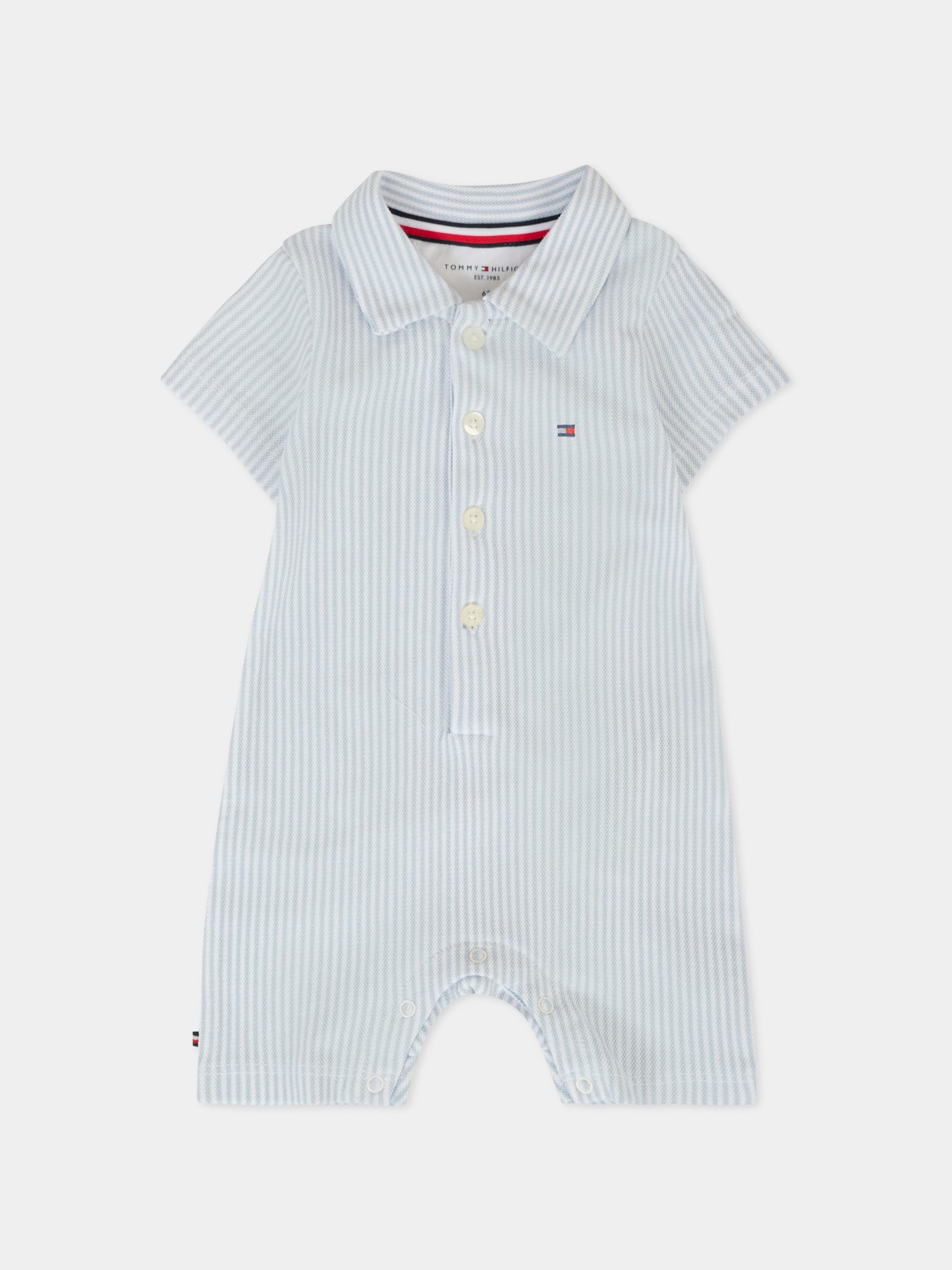 Pagliaccetto azzurro per neonato con bandierina,Tommy Hilfiger Junior,KN0KN02044 C1O