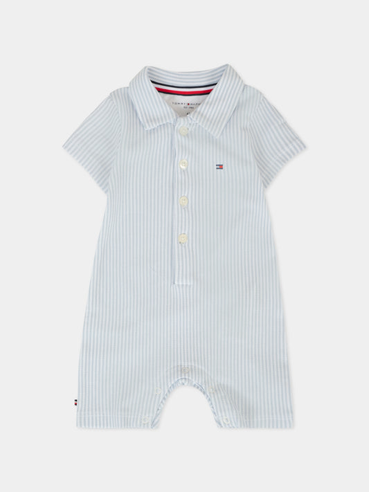 Pagliaccetto azzurro per neonato con bandierina,Tommy Hilfiger Junior,KN0KN02044 C1O