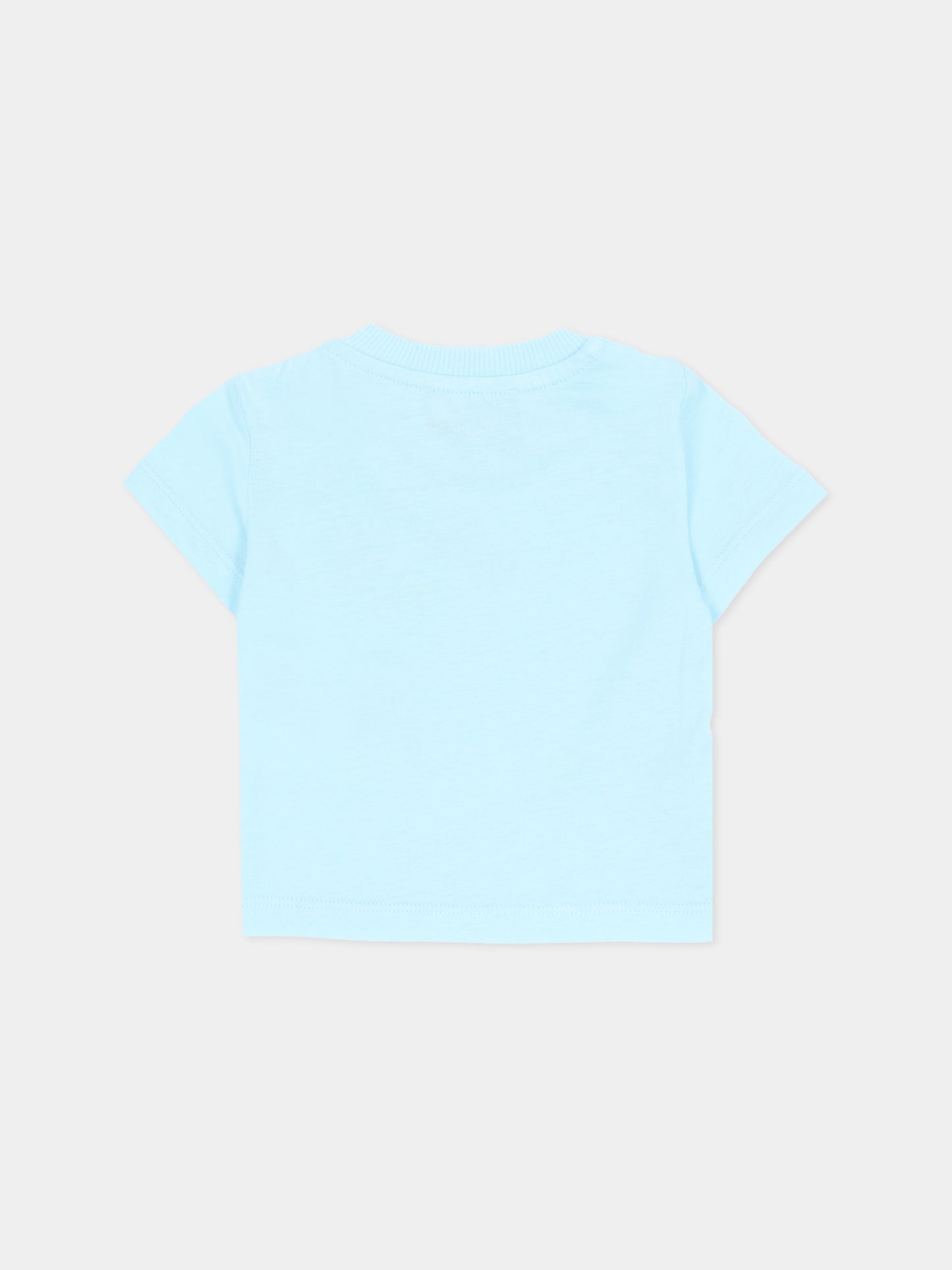 T-Shirt celeste per neonato con Teddy Bear,Moschino Kids,M5M047 LAA03 40304