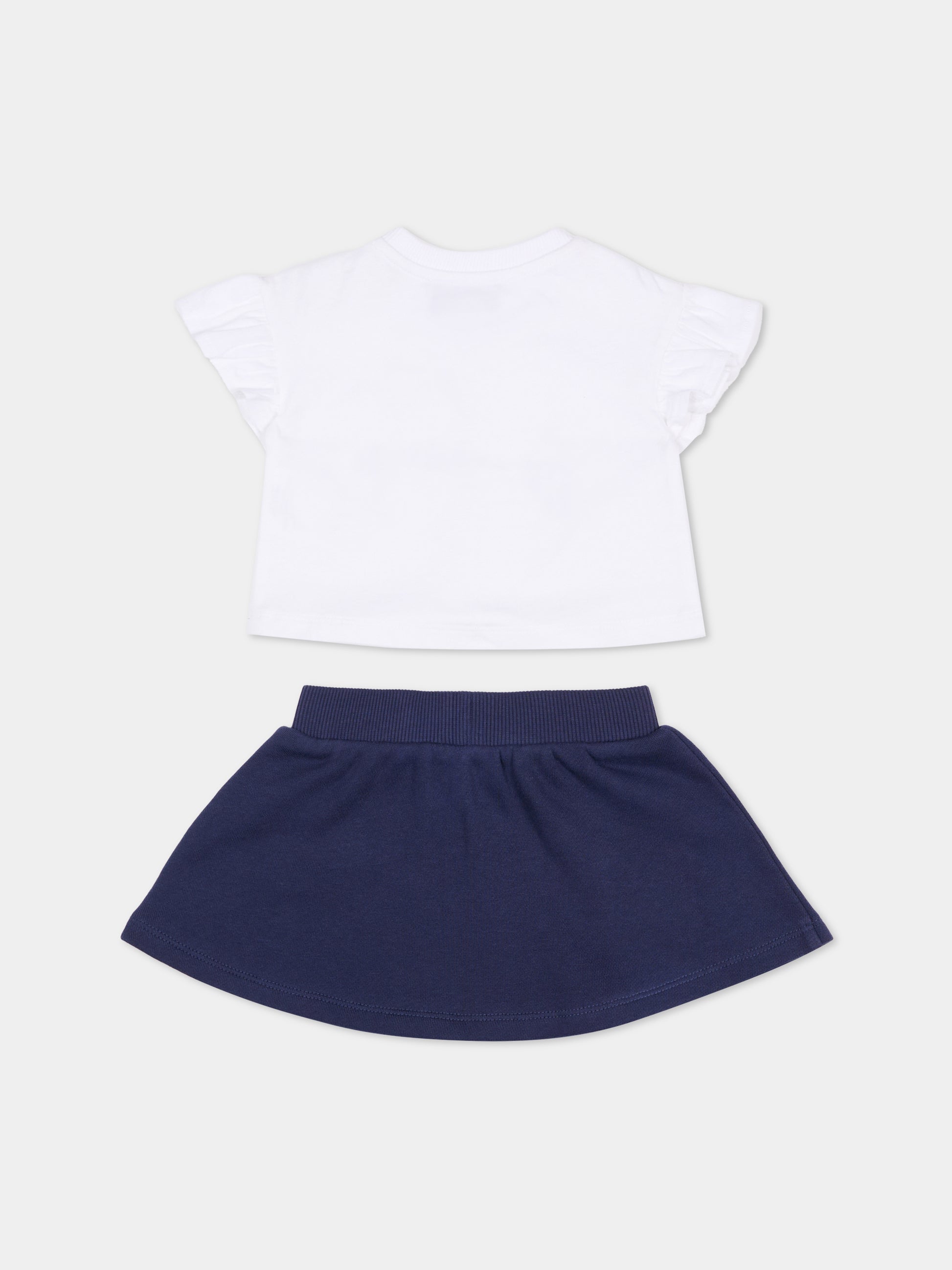 Completo blu per neonata con Teddy Bears,Moschino Kids,MBG01G LCA89 83240