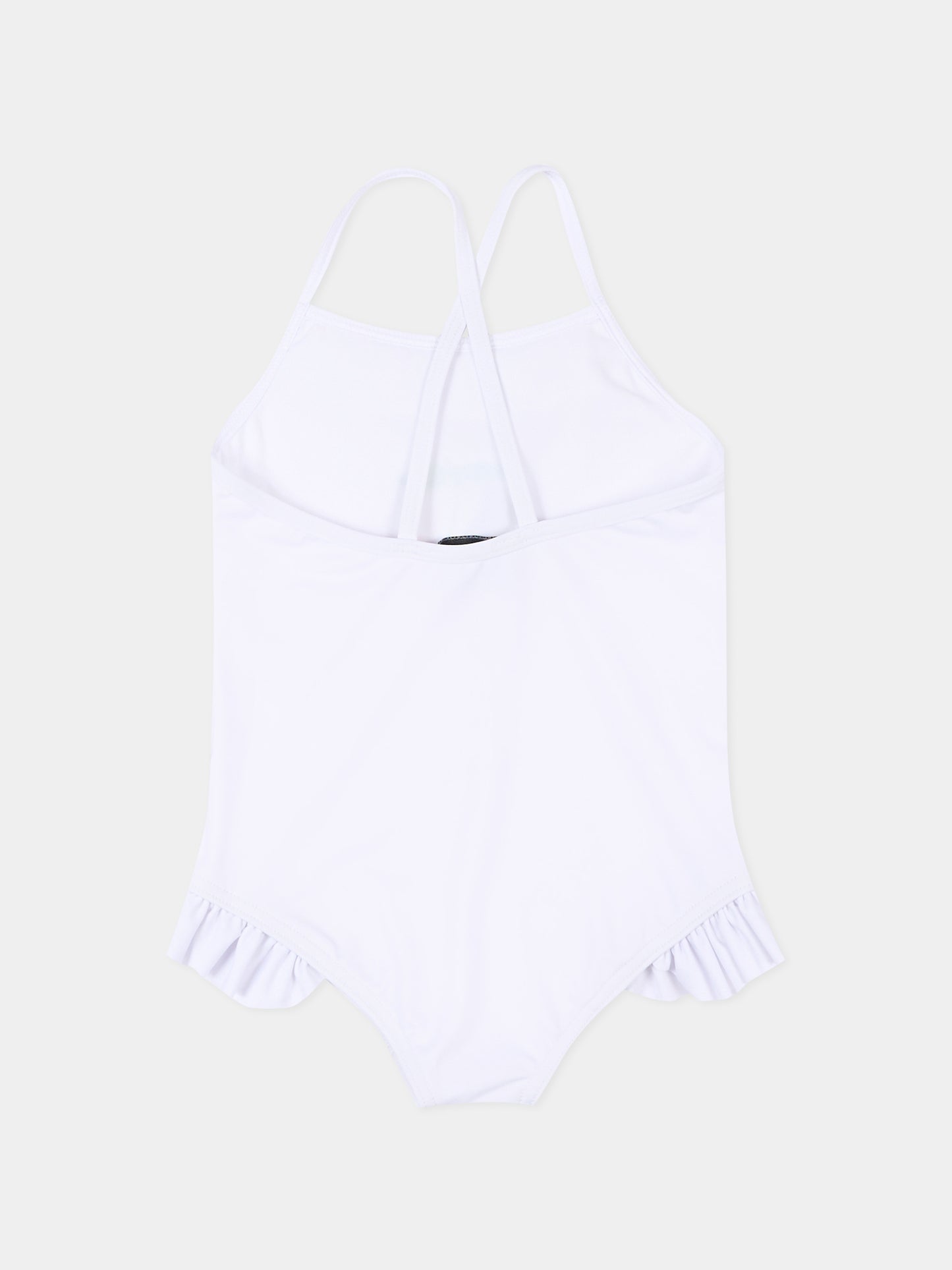 Costume intero bianco per neonata con Teddy Bear,Moschino Kids,MBL00G LKA11 10101