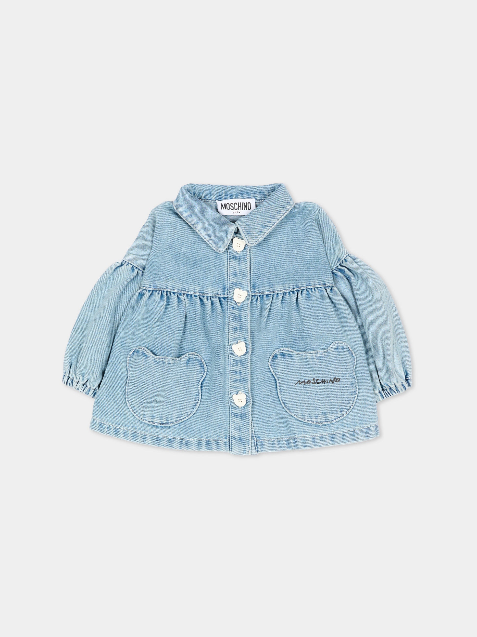 Giubbotto di jeans per neonata con logo,Moschino Kids,MDS02K L0E34 40186