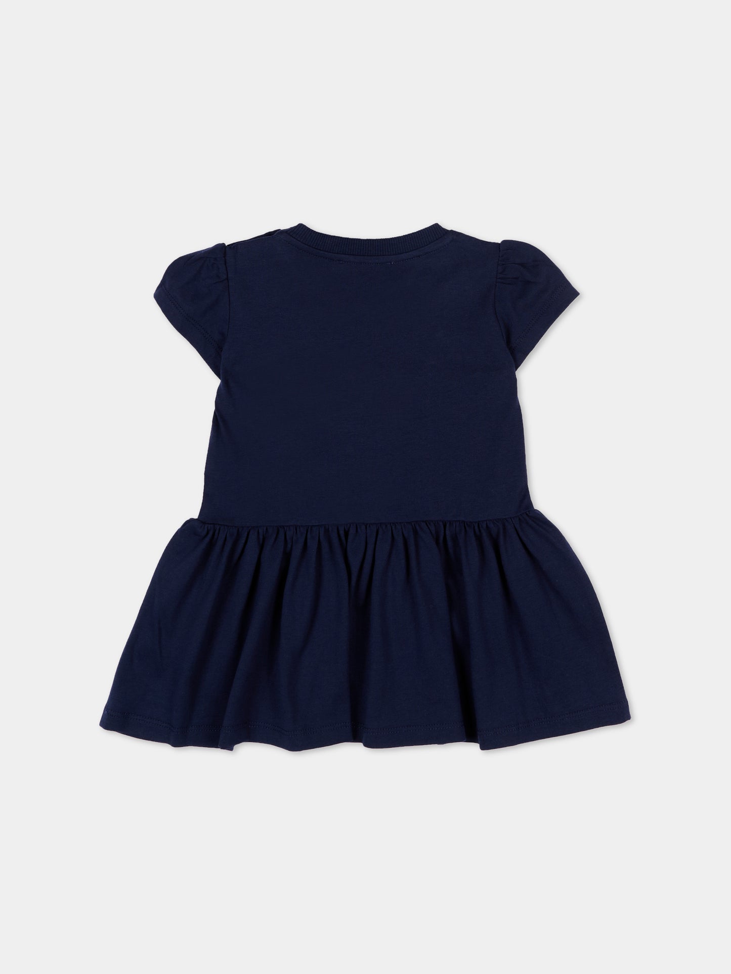 Vestito blu per neonata con logo,Moschino Kids,MDV0DM LAA02 40016