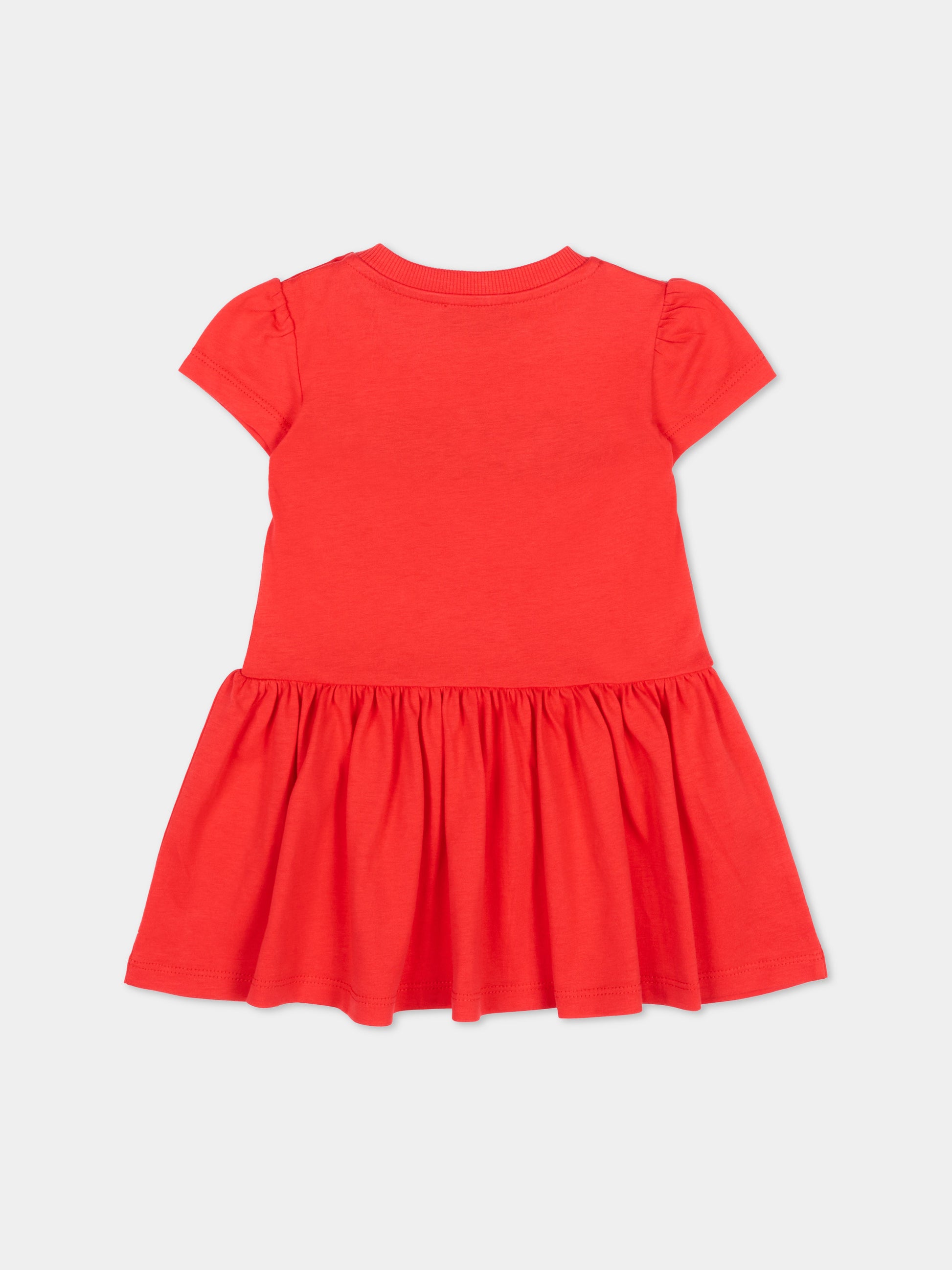 Vestito rosso per neonata con logo,Moschino Kids,MDV0DM LAA02 50109