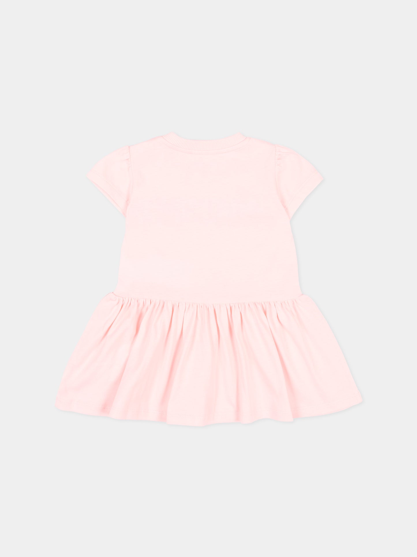 Vestito rosa per neonata con logo,Moschino Kids,MDV0DM LAA02 50209
