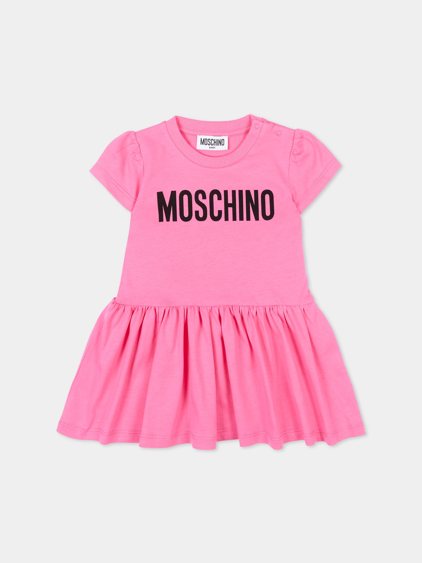 Vestito fucsia per neonata con logo,Moschino Kids,MDV0DM LAA02 50533