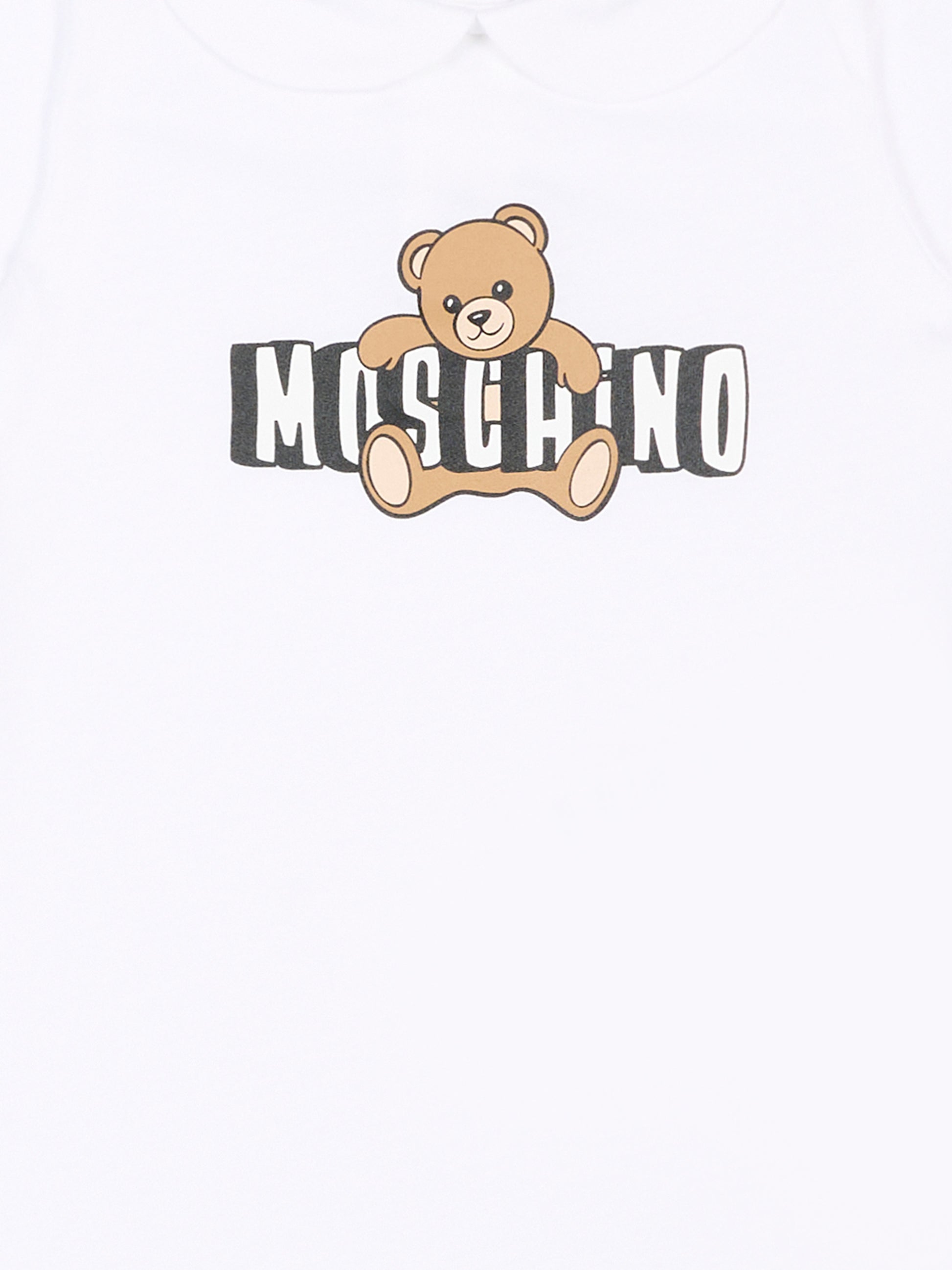 Tutina bianca Moschino per neonati logo,Moschino Kids,MNY03Y LAA03 10101
