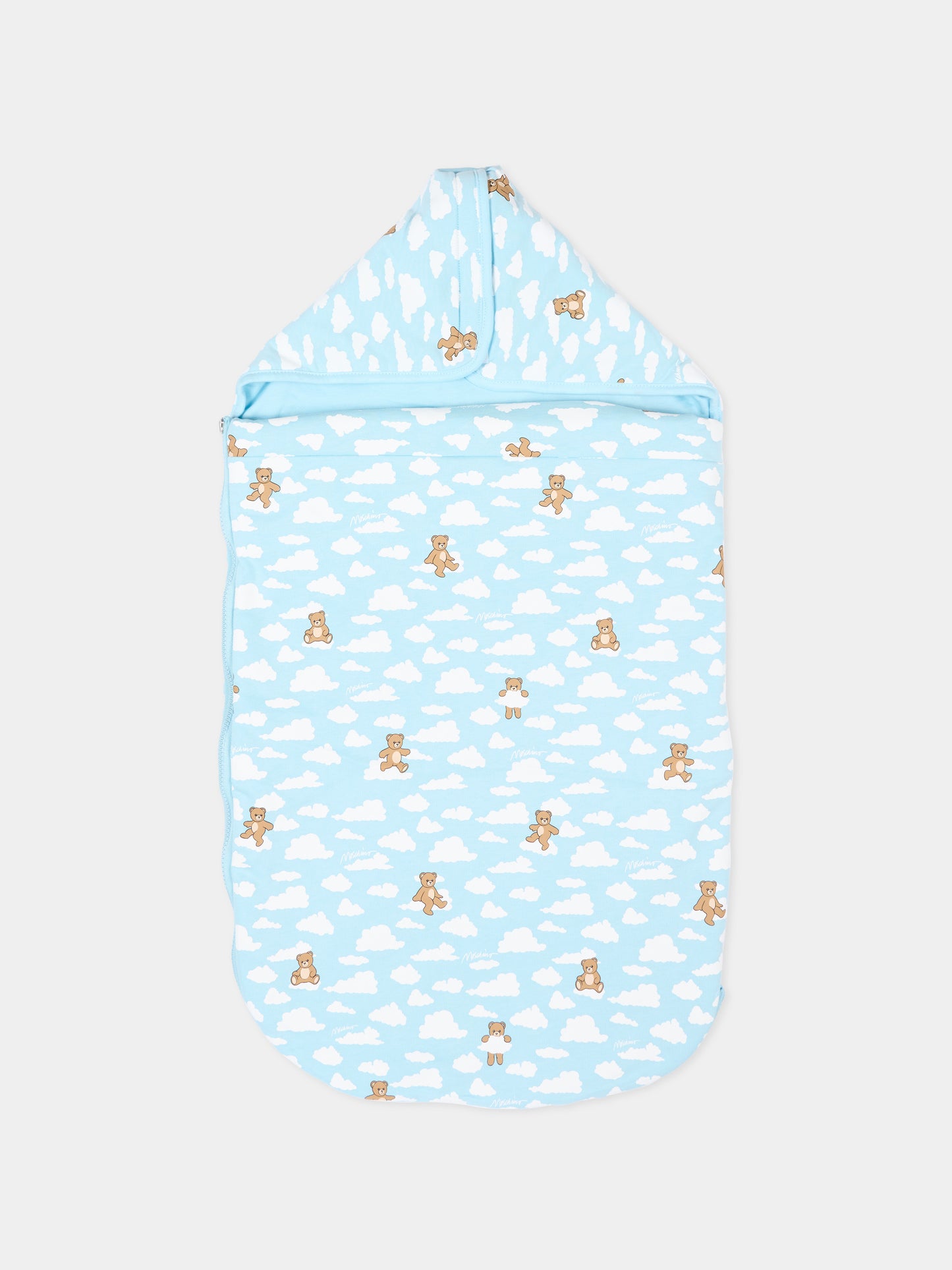 Sacco nanna celeste per neonato con Teddy Bear,Moschino Kids,MOE00P LCA19 40304