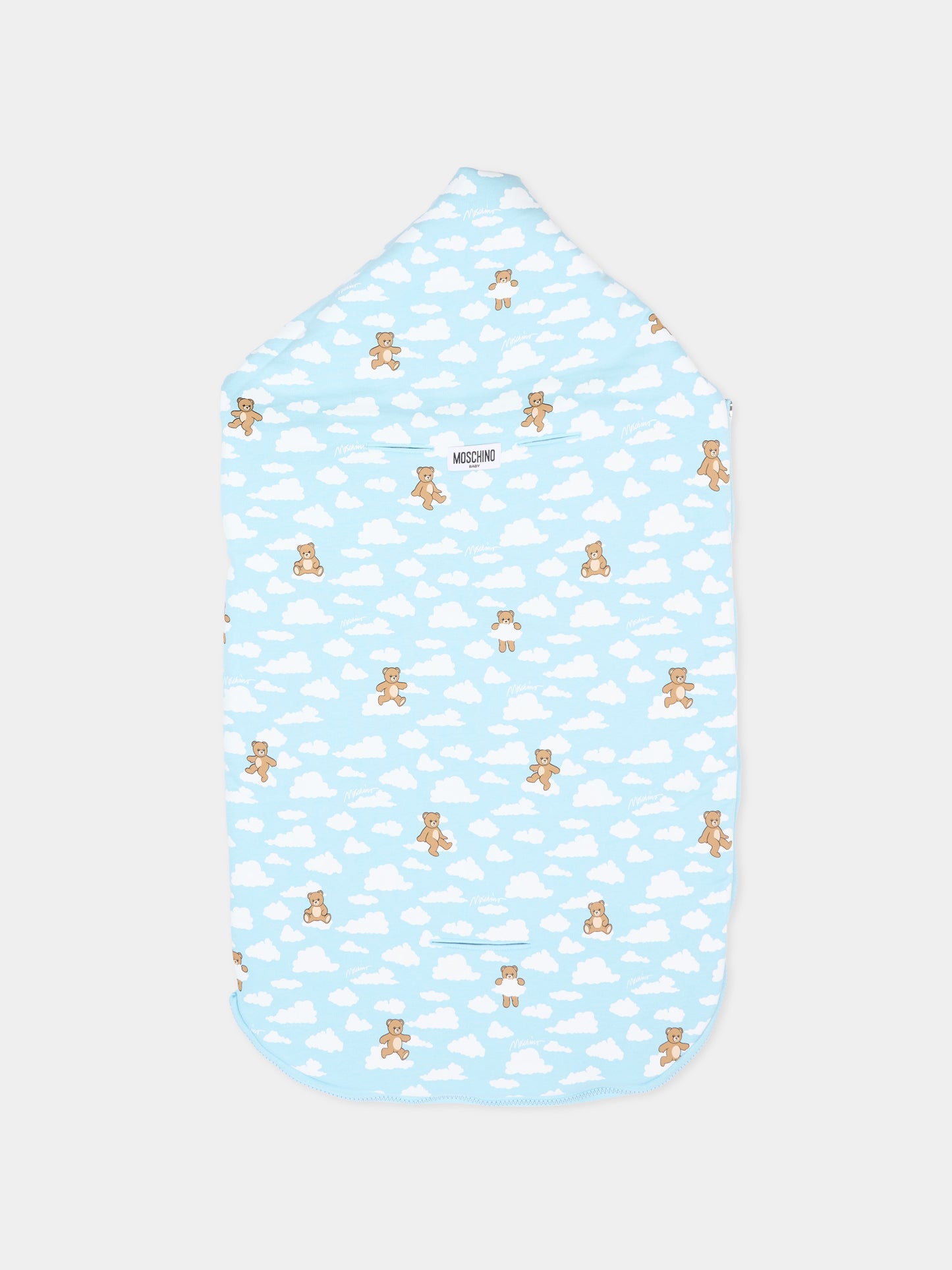 Sacco nanna celeste per neonato con Teddy Bear,Moschino Kids,MOE00P LCA19 40304