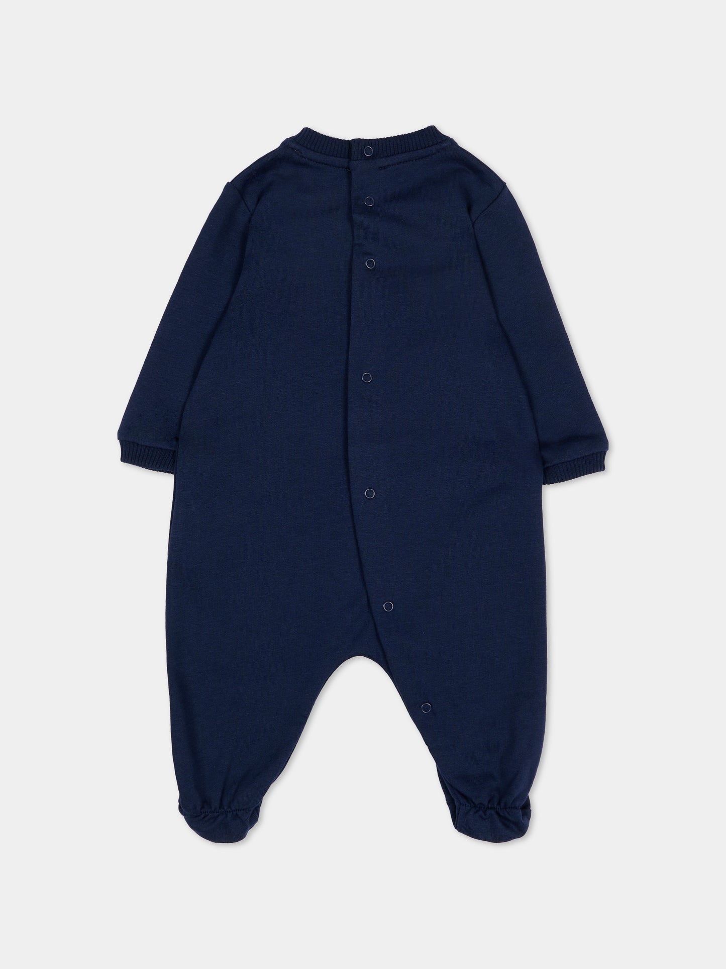 Set tutina blu per neonati con logo,Moschino Kids,MOY03I LCA19 40016