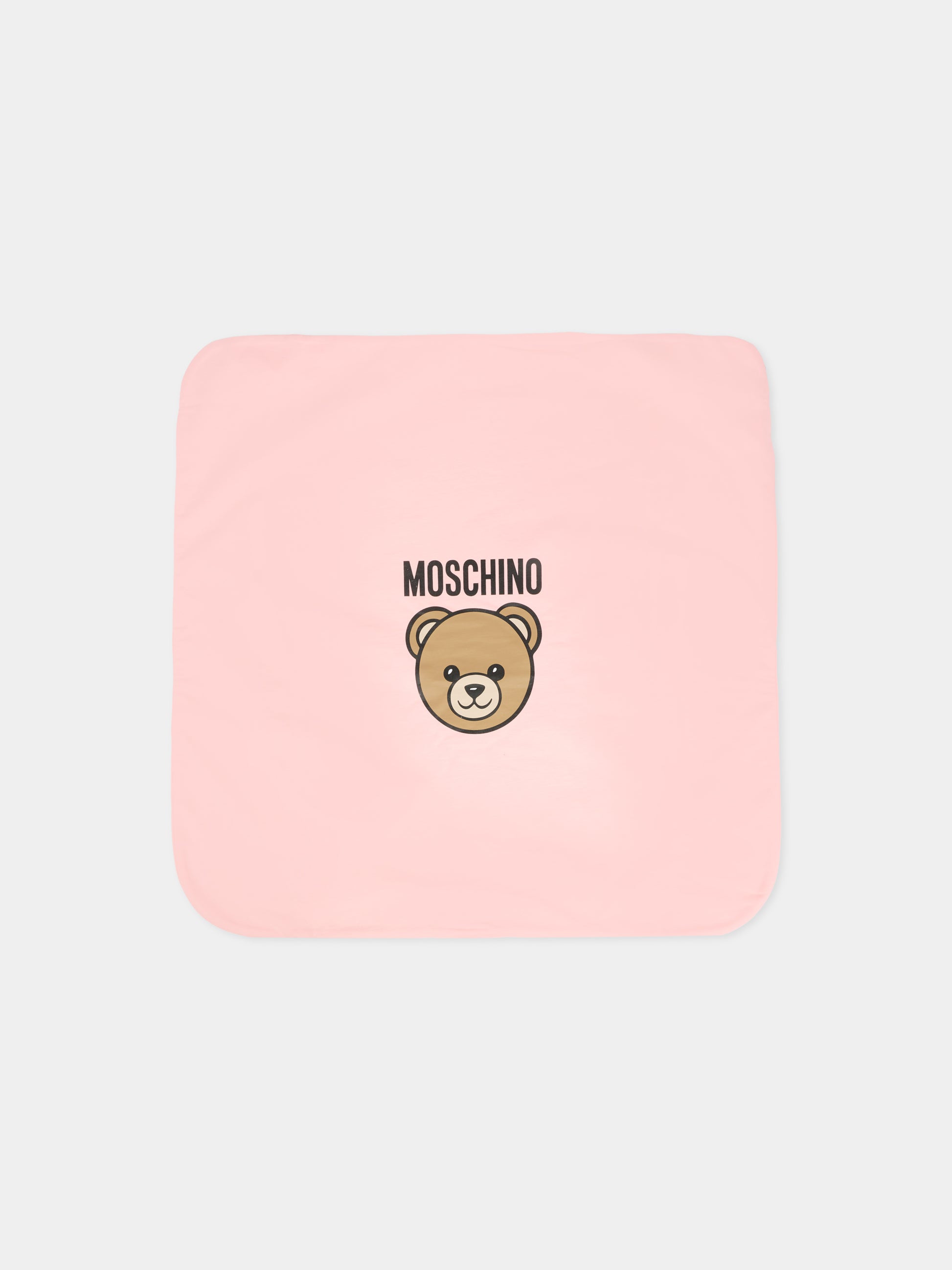 Coperta rosa per neonata con Teddy Bear,Moschino Kids,MUB00M LCA19 50209