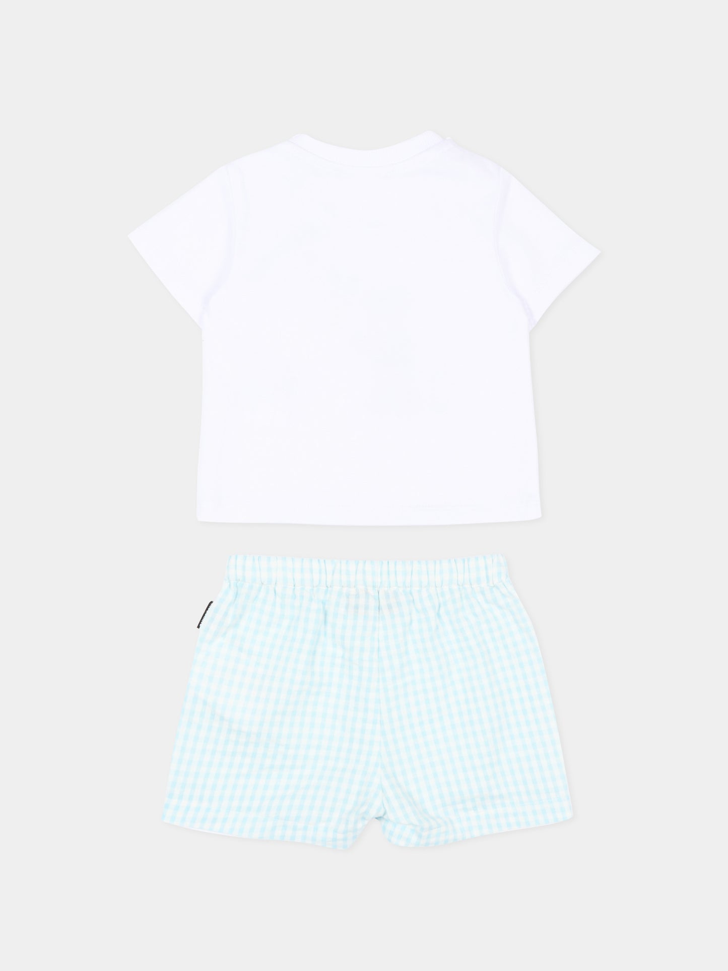 Completo sportivo celeste per neonato con Teddy Bear,Moschino Kids,MUG01S LZE10 83675