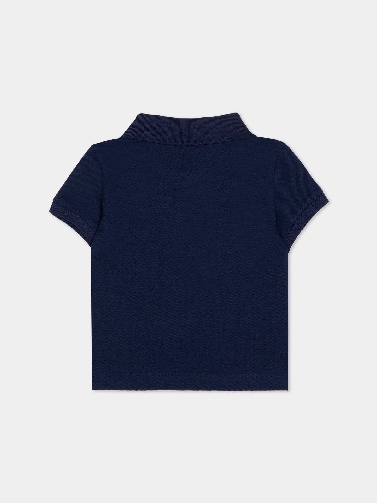 Polo blu per neonato con logo e Teddy Bear,Moschino Kids,MUM04J LFA09 40016