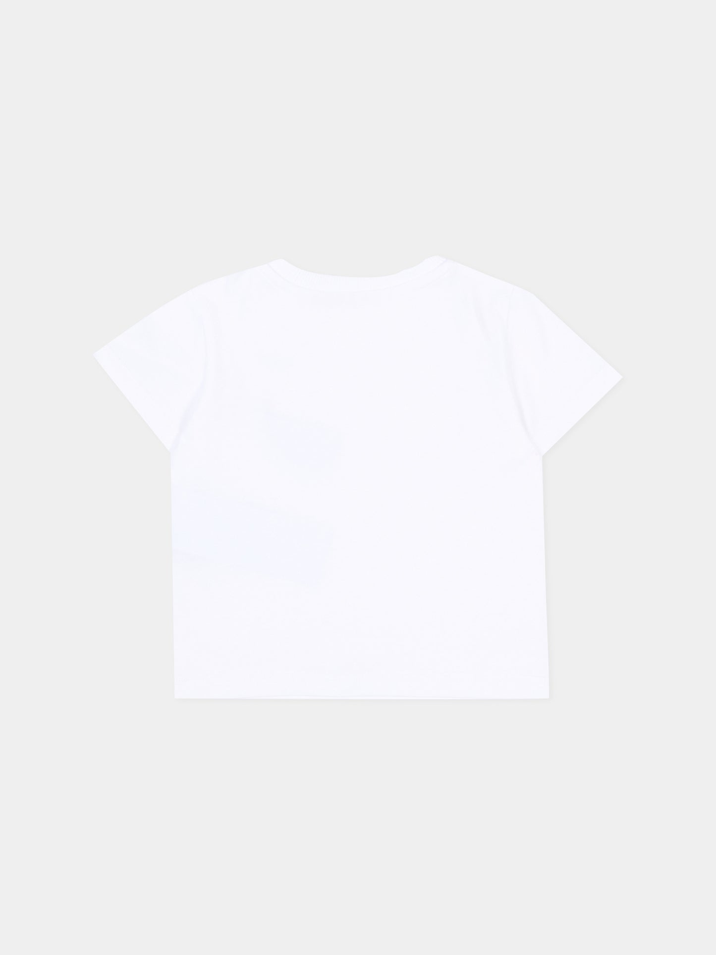 T-Shirt bianca per neonati con logo,Moschino Kids,MUM04U LAA02 10101