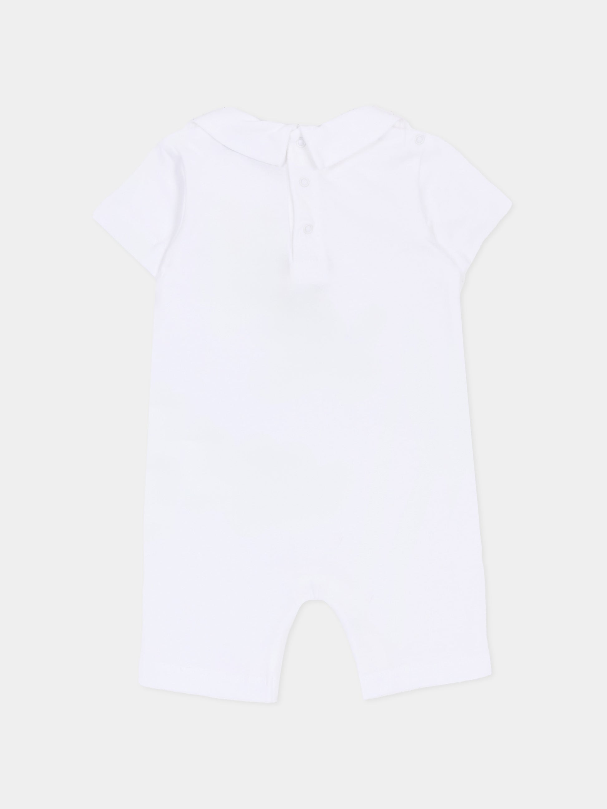 Pagliaccetto bianco per neonati con Teddy Bear e bolle di sapone,Moschino Kids,MUT04M LAA03 10101