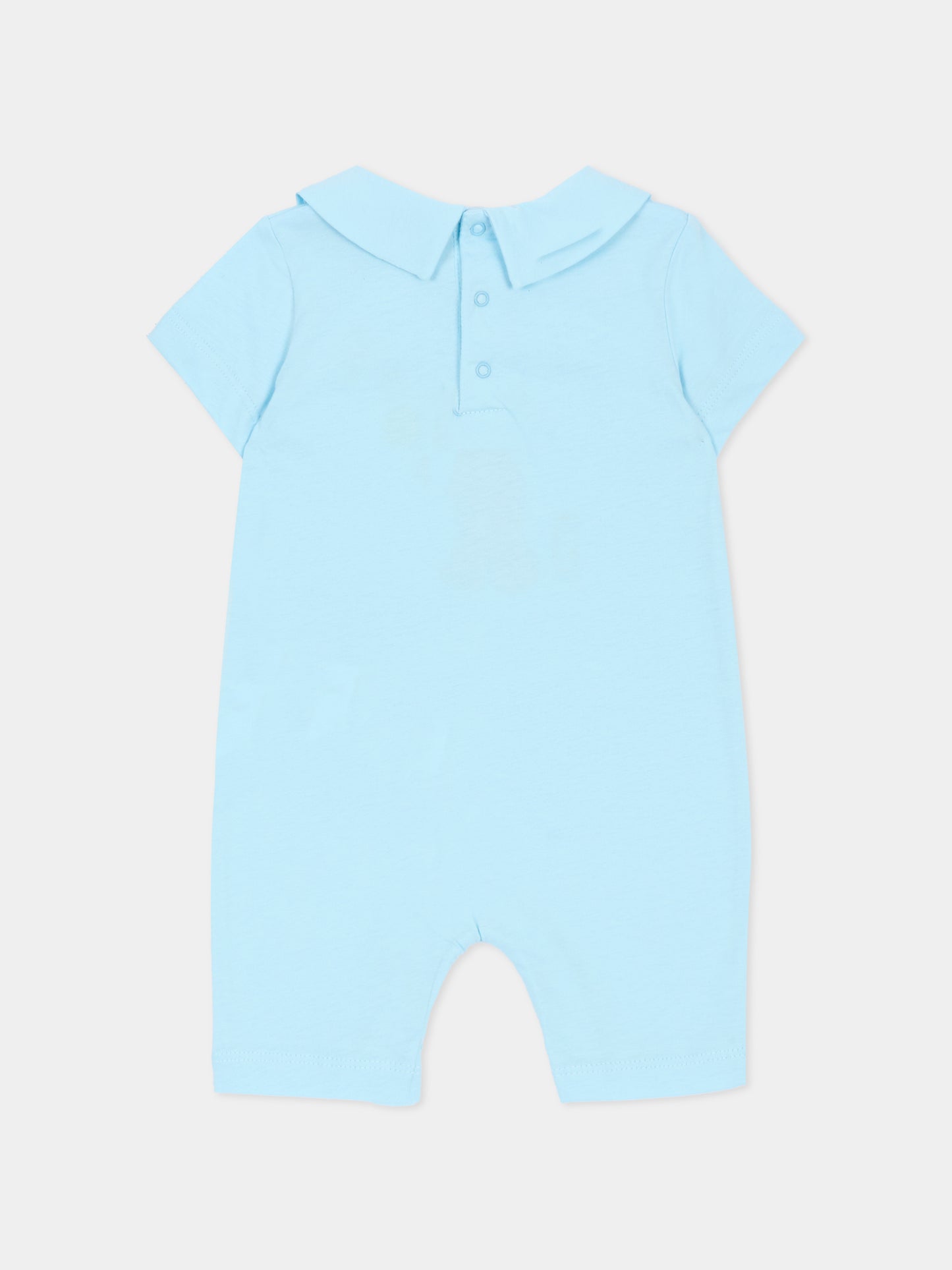 Pagliaccetto celeste per neonato con Teddy Bear e bolle di sapone,Moschino Kids,MUT04M LAA03 40304