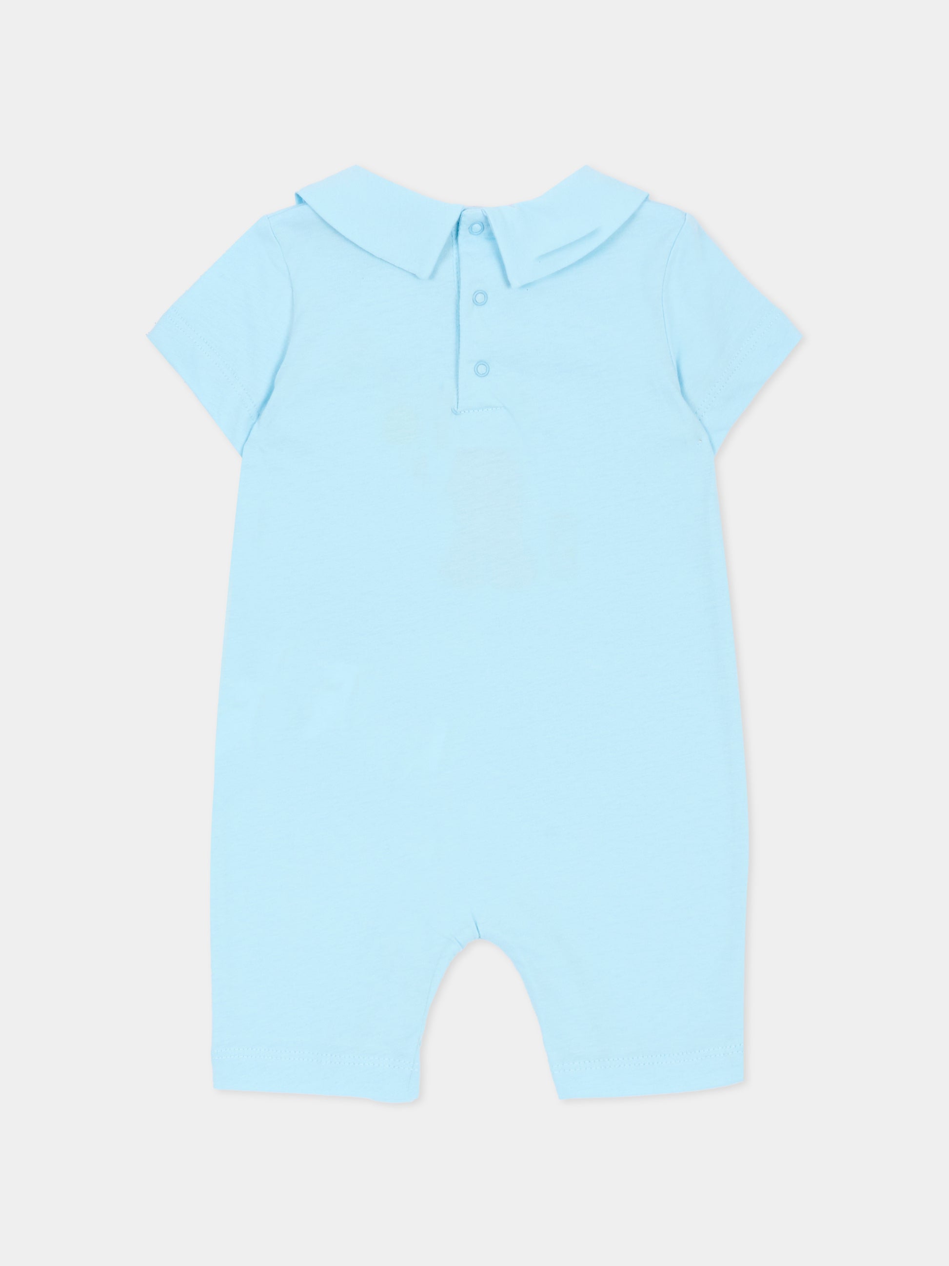 Pagliaccetto celeste per neonato con Teddy Bear e bolle di sapone,Moschino Kids,MUT04M LAA03 40304