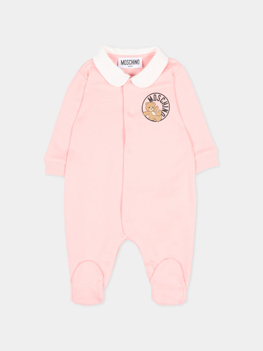 Tutina rosa per neonata con Teddy Bear,Moschino Kids,MUT04S LCA19 50209