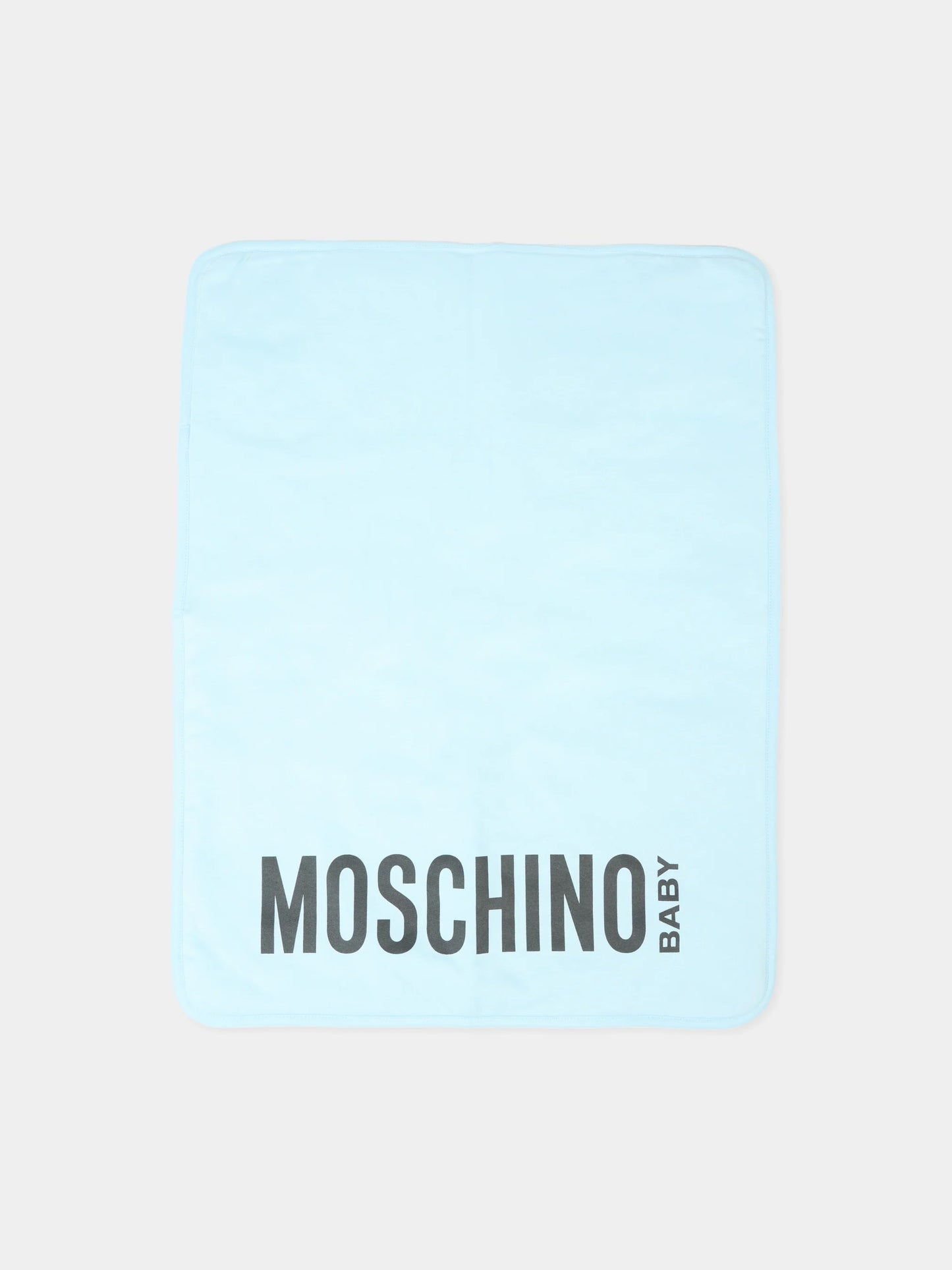 Borsa mamma celeste per neonato con Teddy Bear e logo,Moschino Kids,MUX05V LCA19 40304